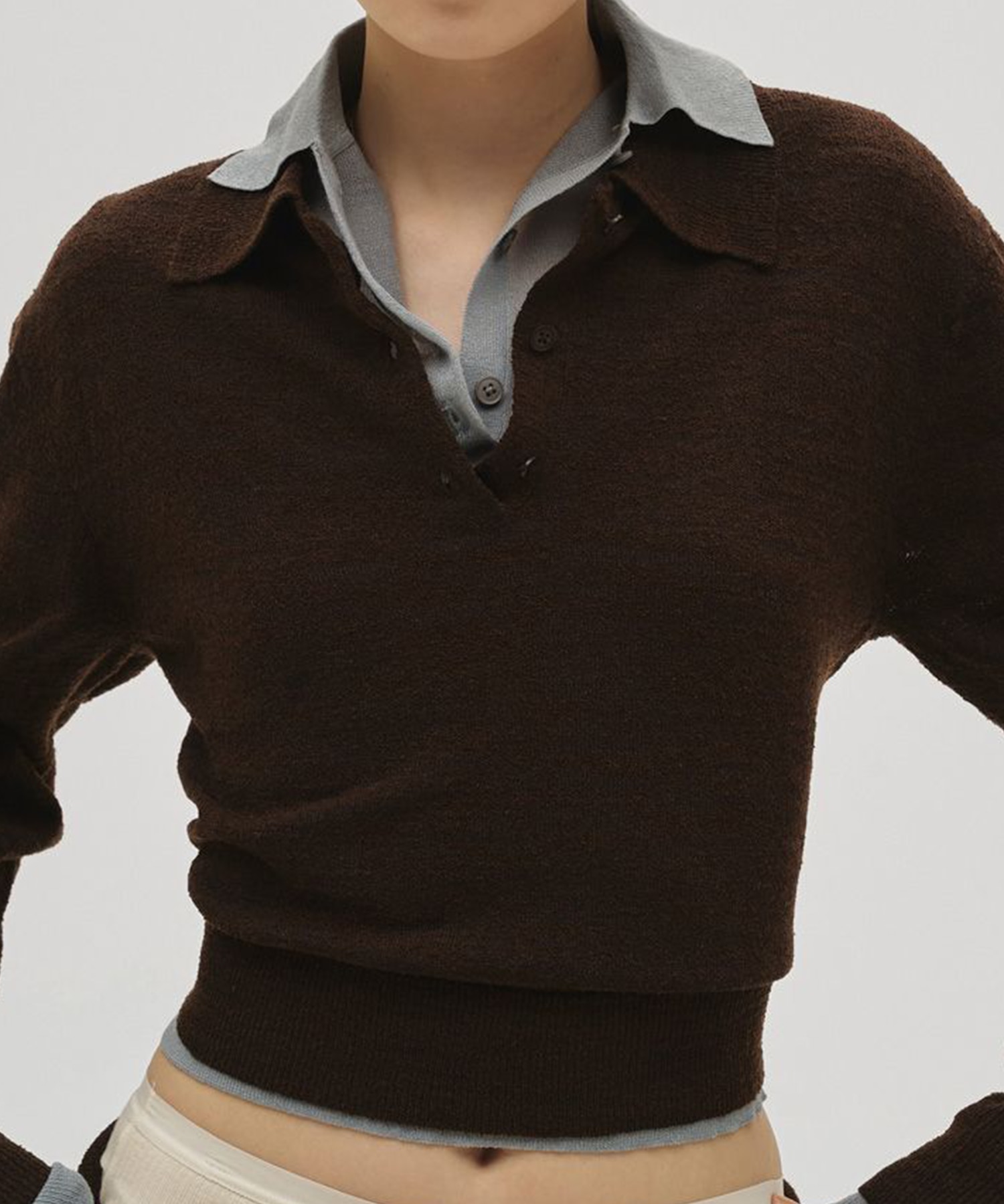Layered Polo Knit TODAYFUL