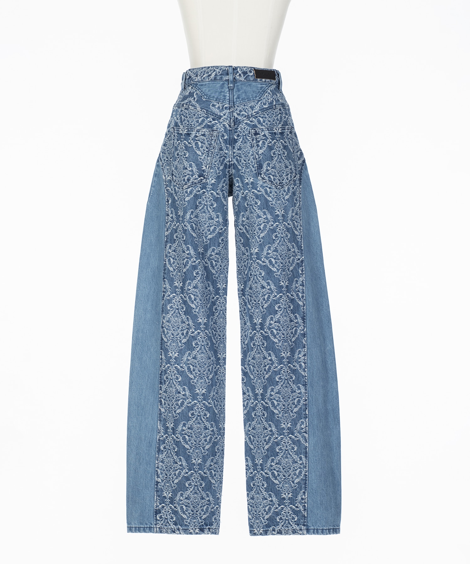 DAMASK-PRINT DENIM CURVE-FIT HIGH-RISE JEANS FETICO