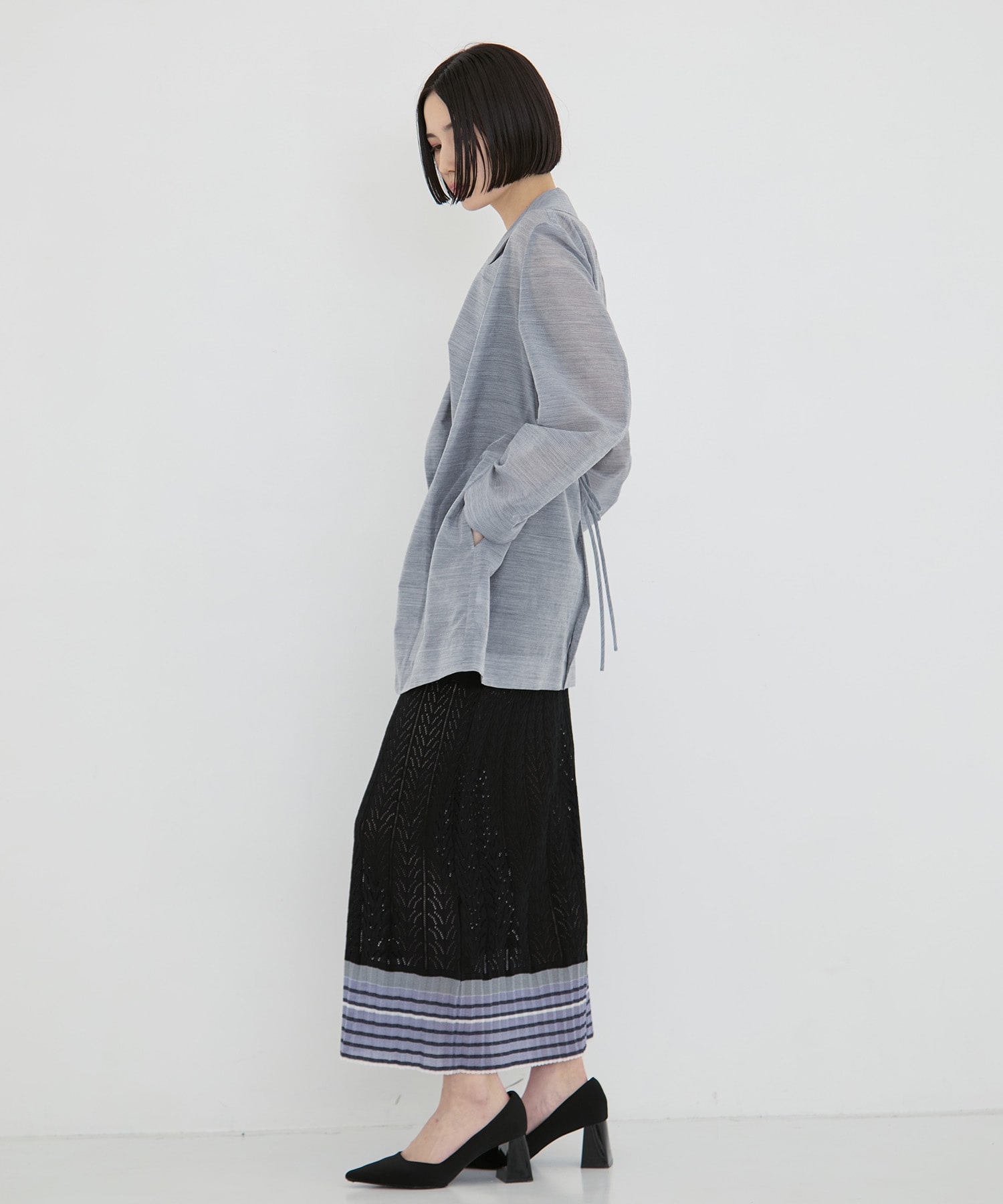 Wool Nylon Shimmering Jacket Mame Kurogouchi
