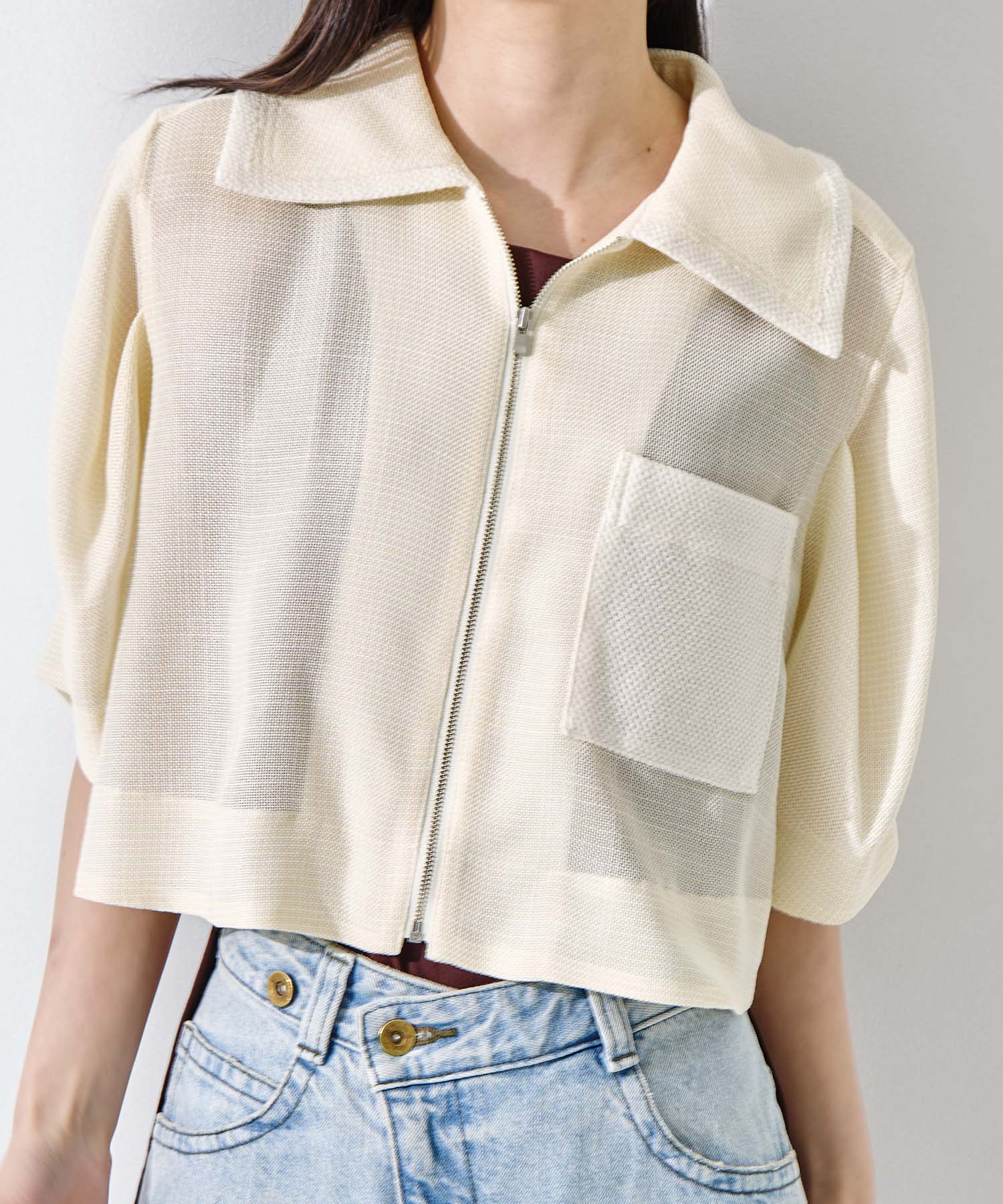 Washable Mesh Shirt Blouson STUDIOUS