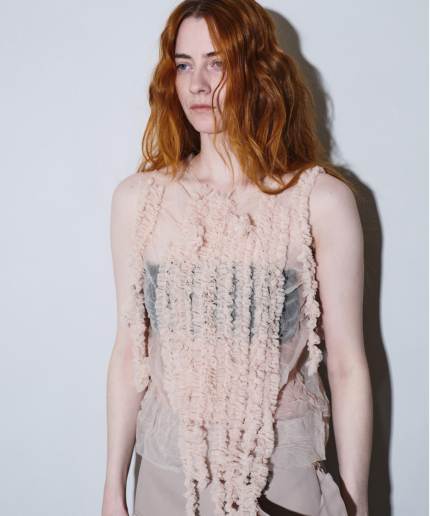 Washer eternal frill blouse HEELAL