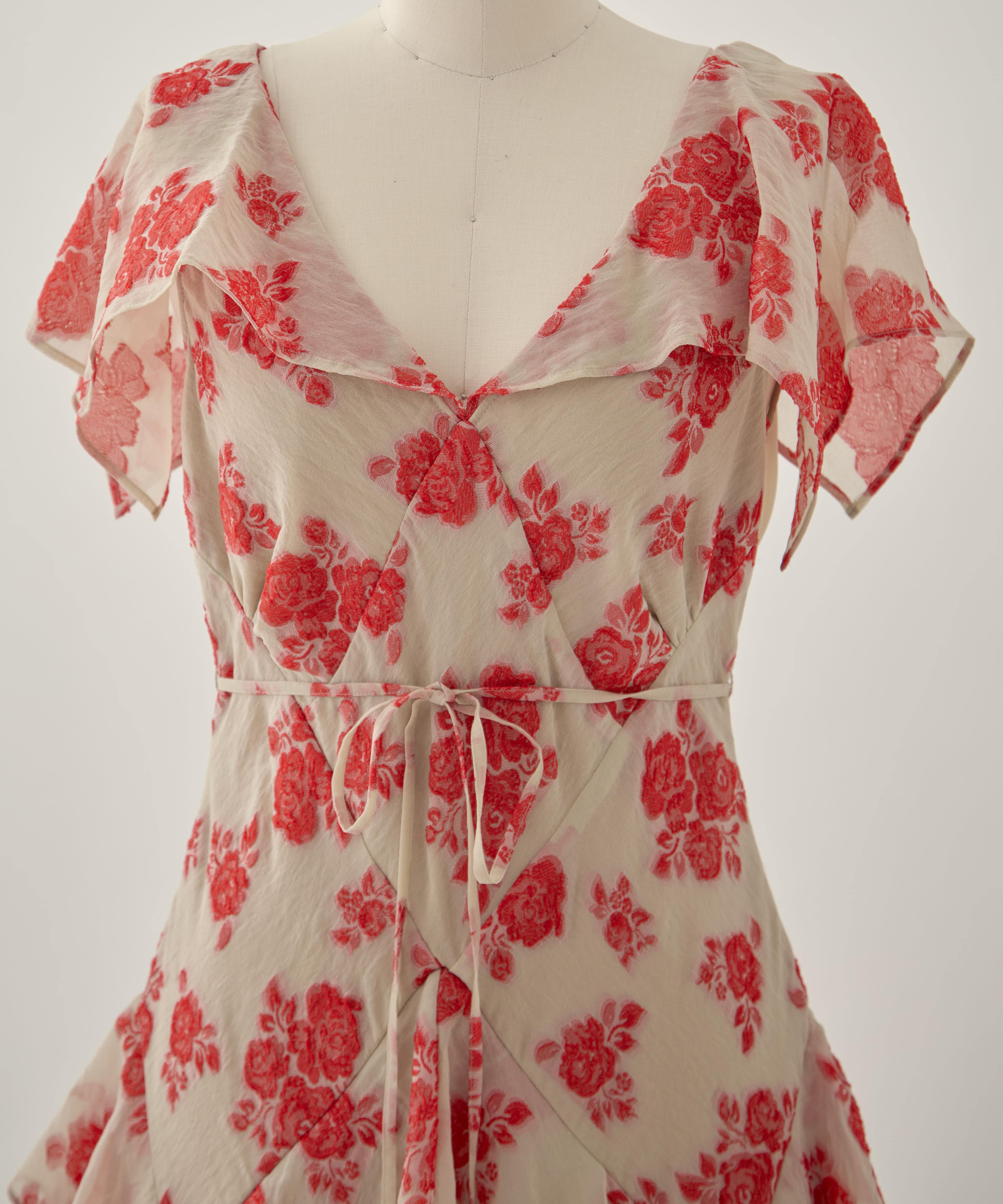 SHEER FLORAL JACQUARD DRESS FETICO