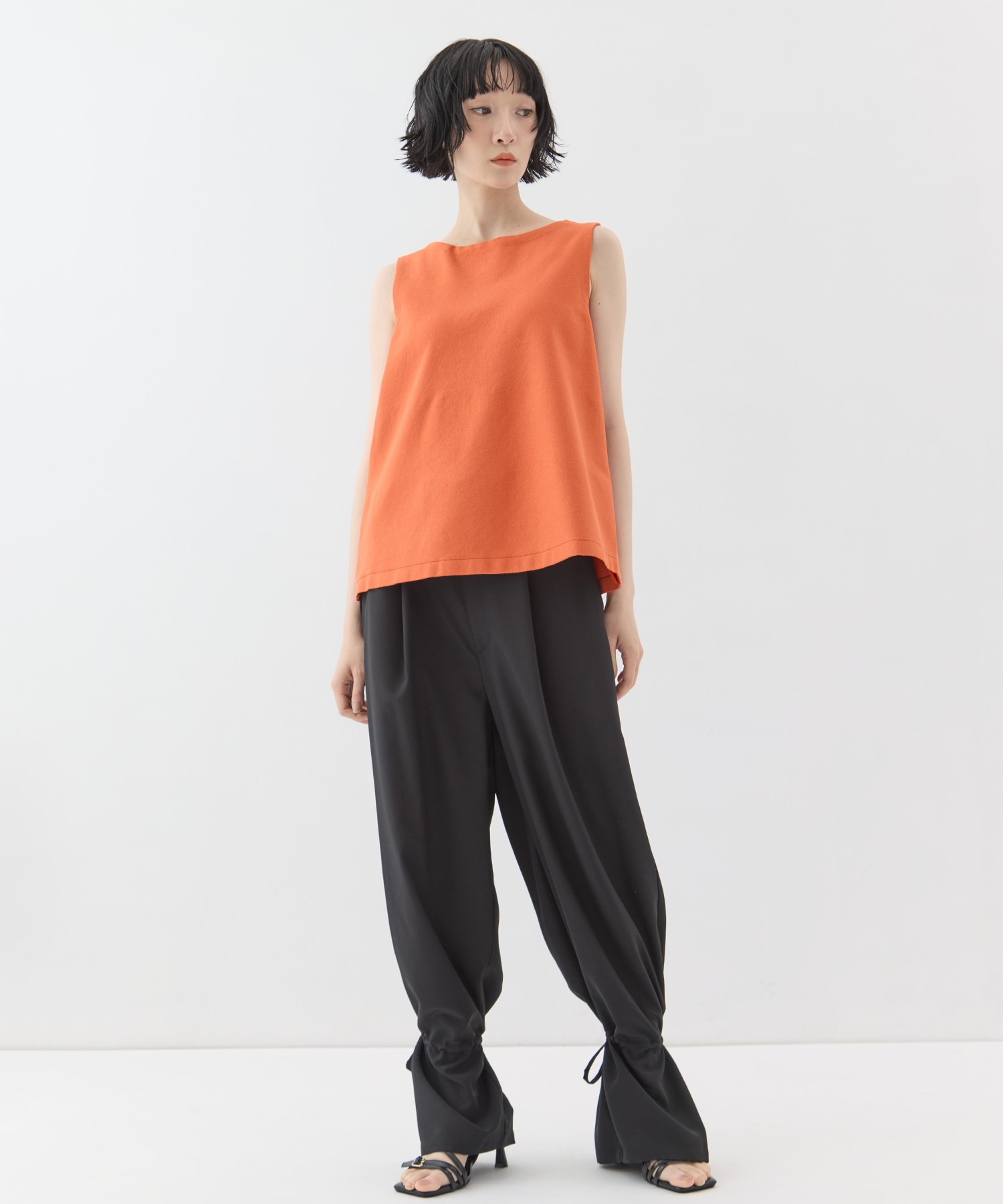 別注no sleeve knit tops WRAPINKNOT