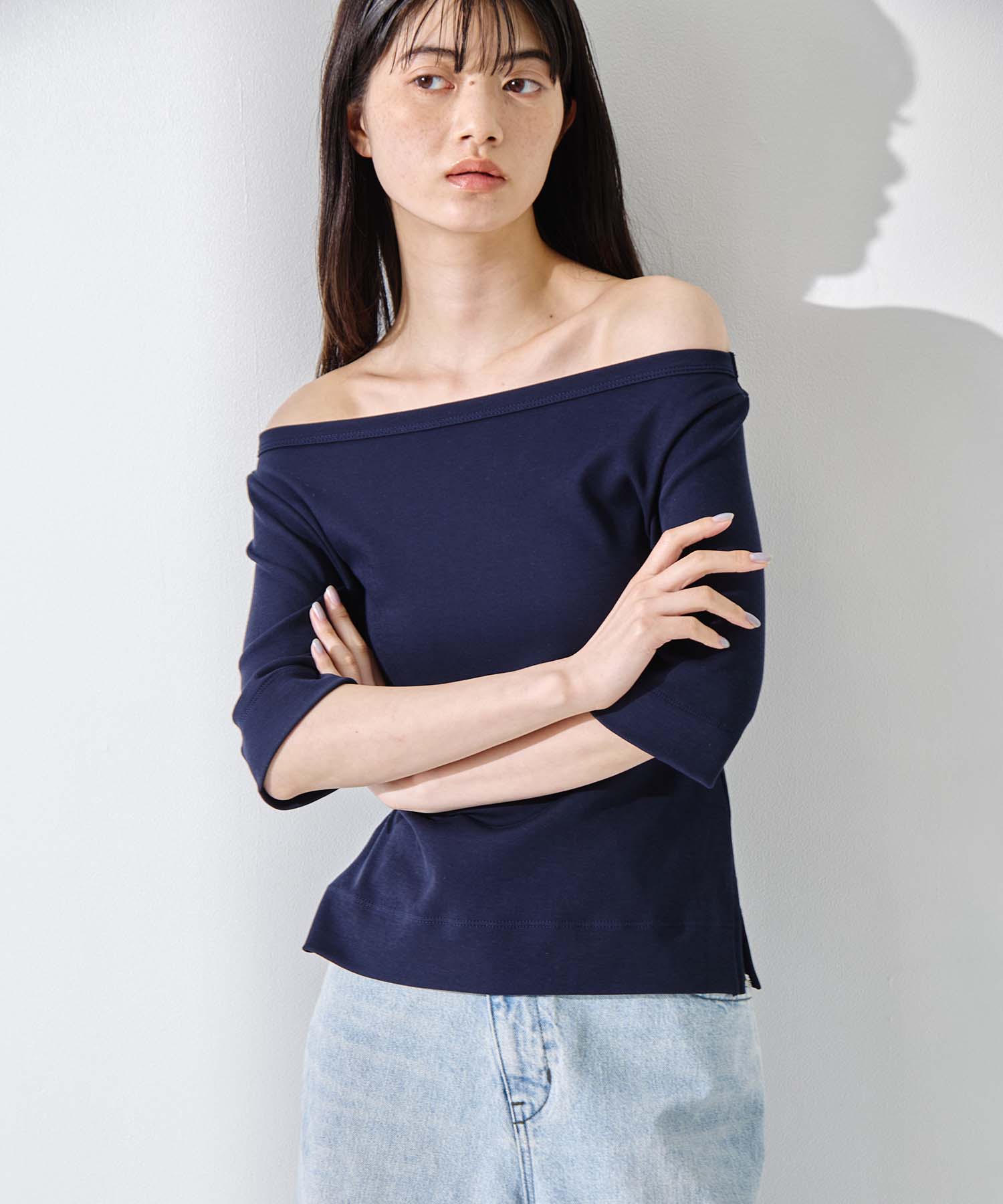 Luxury Cotton Boat Neck Tee STUDIOUS