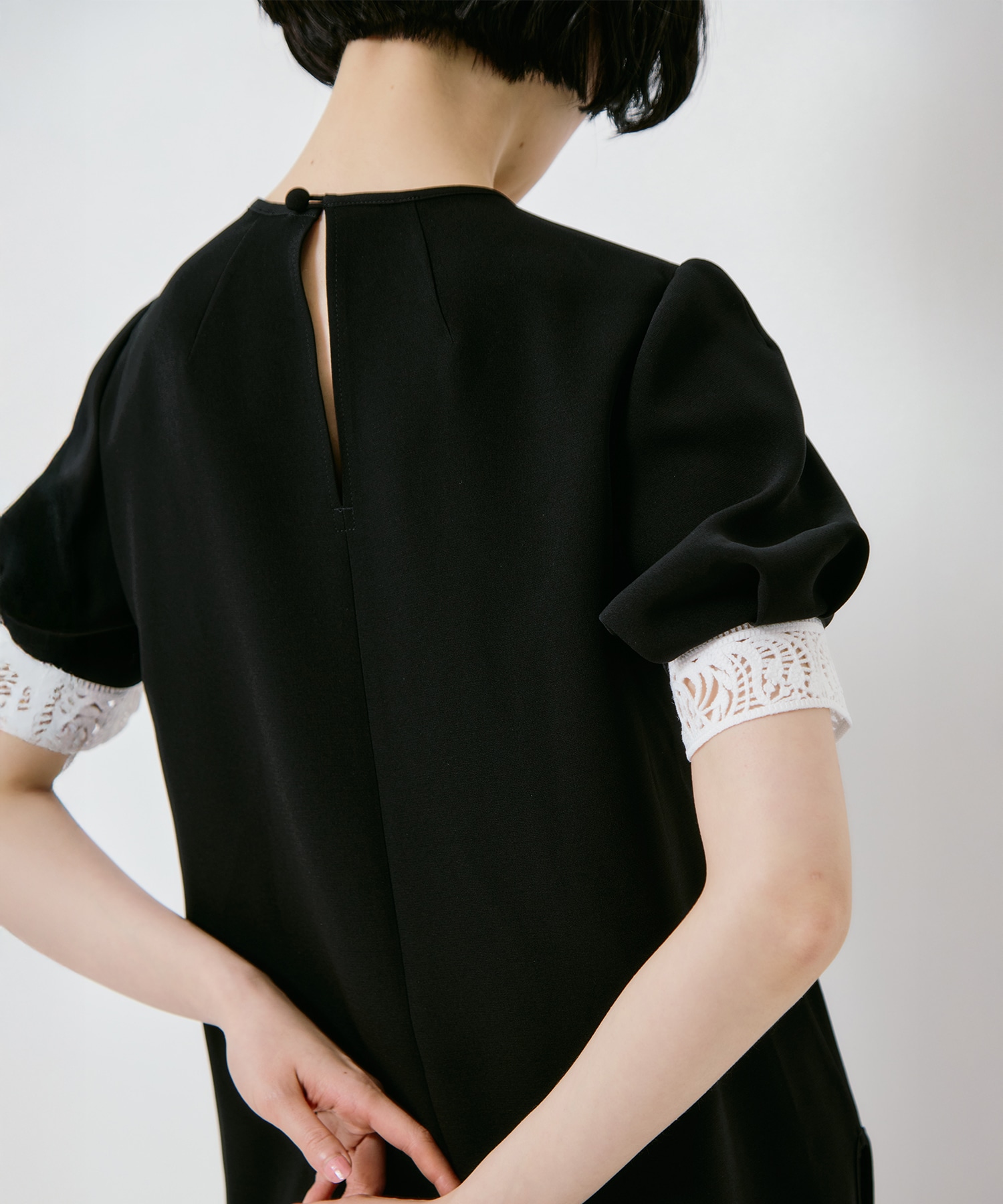 Triacetate Polyester Embroidered Short Sleeve Top Mame Kurogouchi