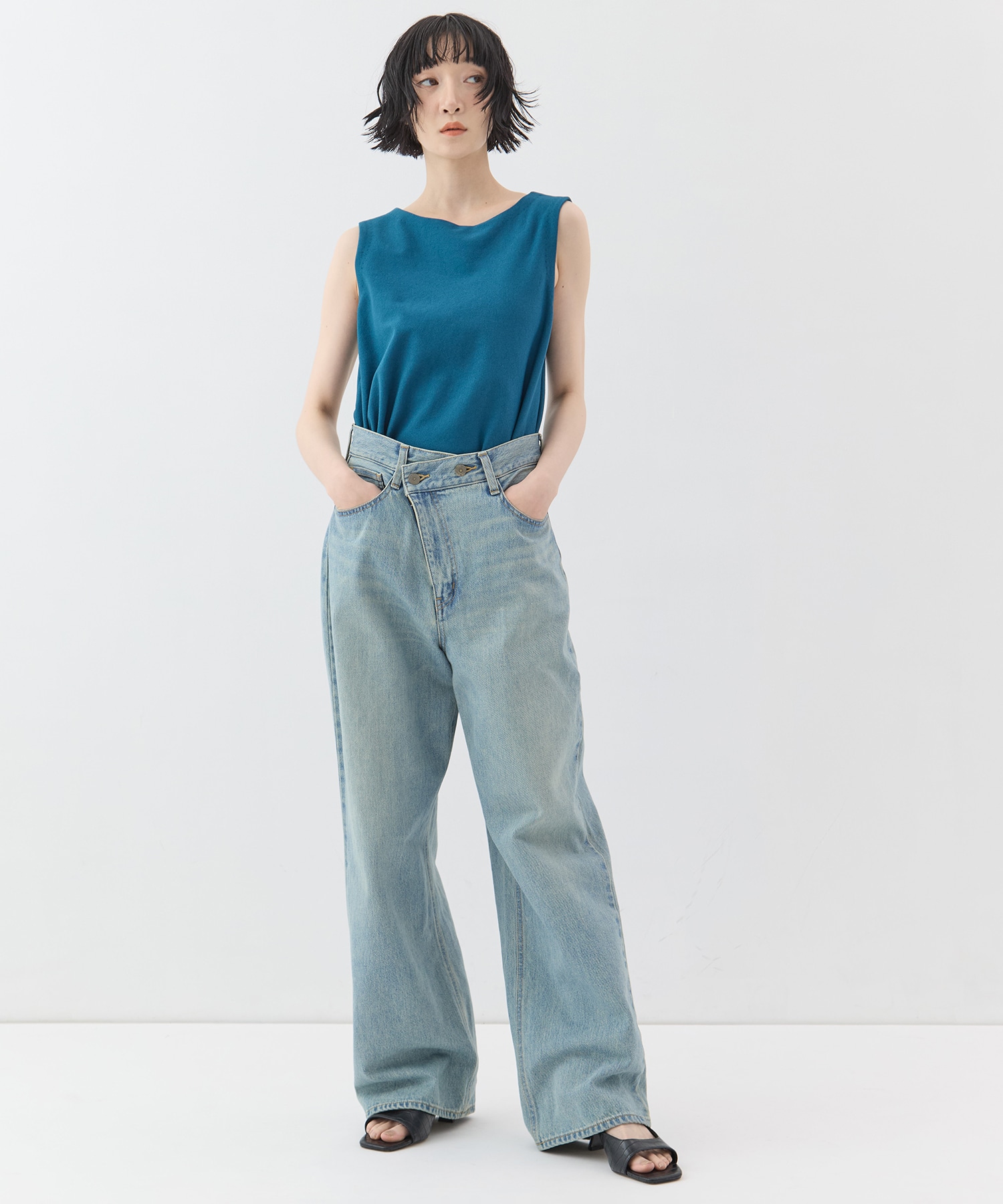DOUBLE WAIST DENIM PANTS STUDIOUS