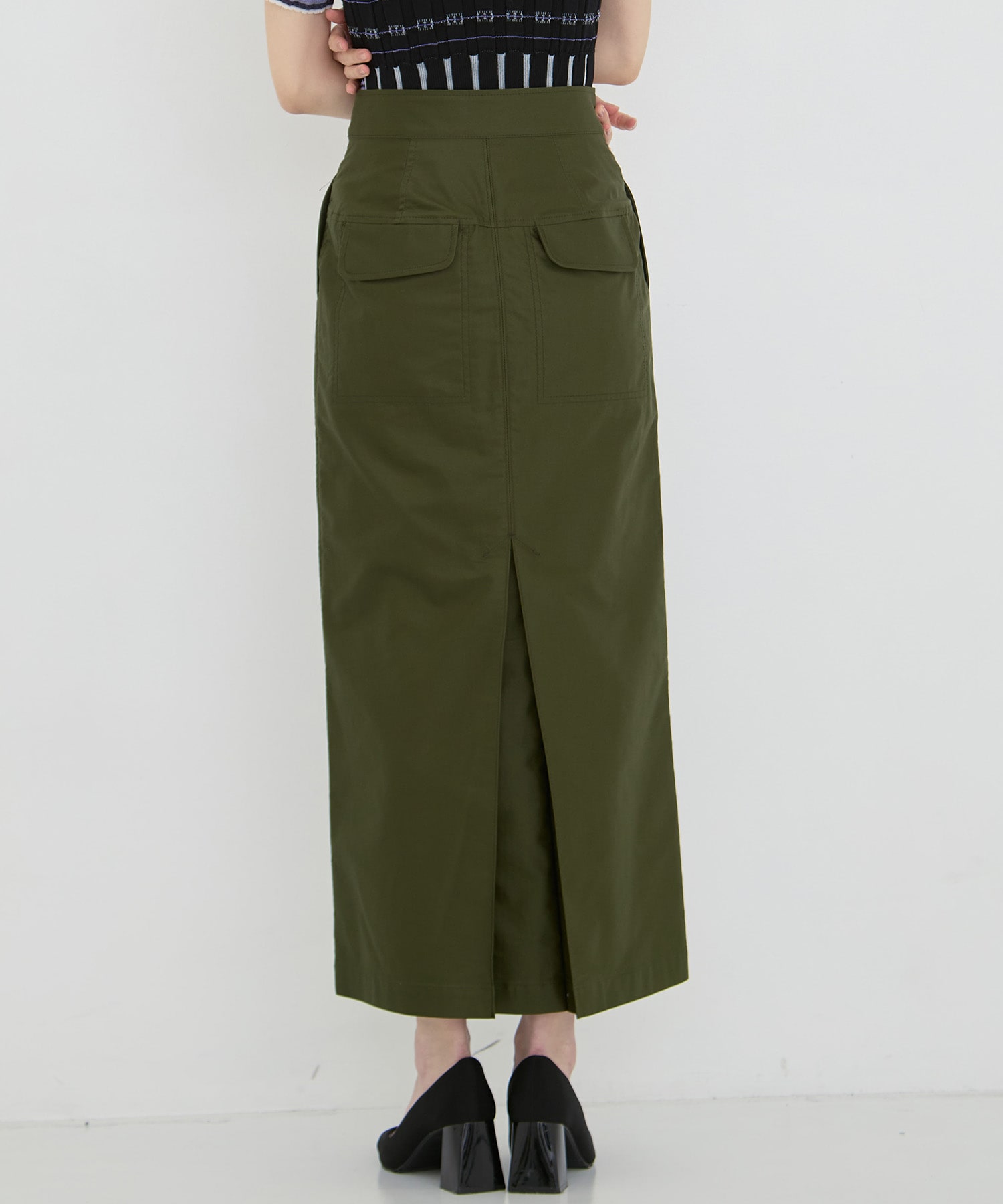 Cotton High Waisted Work Skirt Mame Kurogouchi