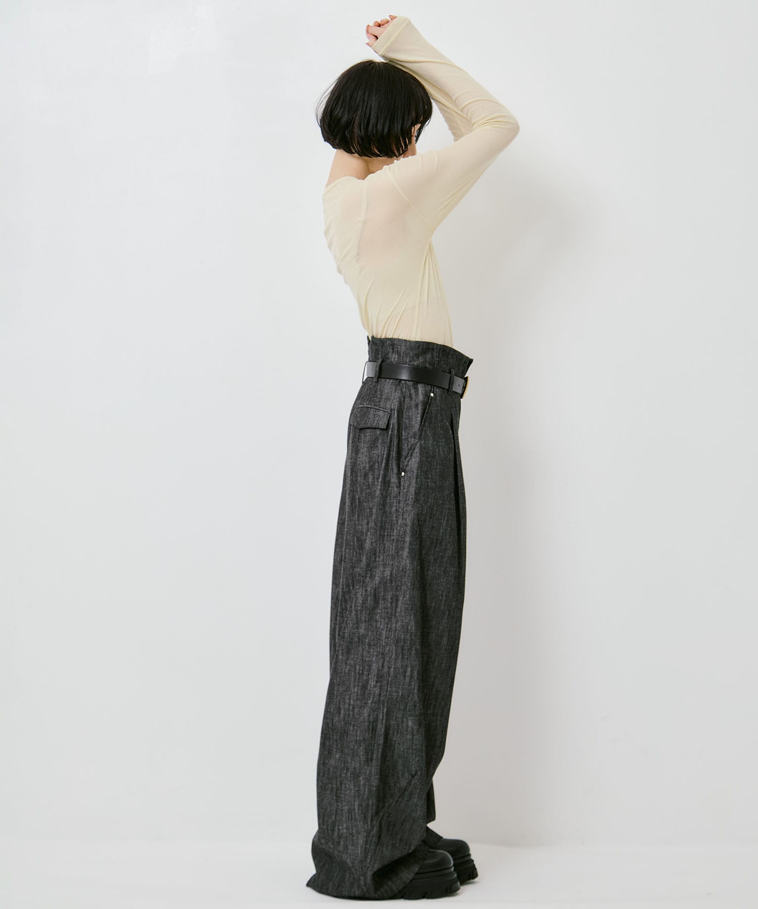 DENIM WIDE PANTS IHNN