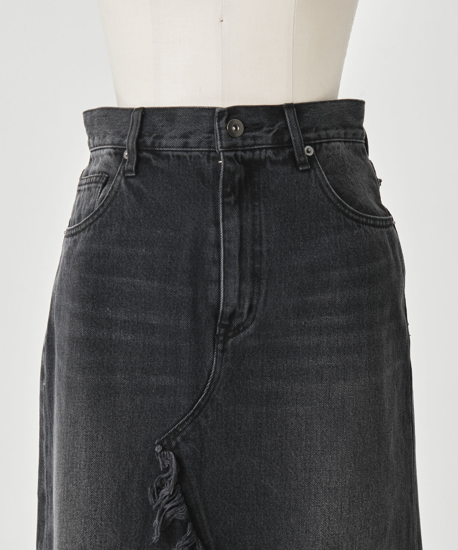 REMAKE LIKE DENIM LACE LAYERED SKIRT AMERI