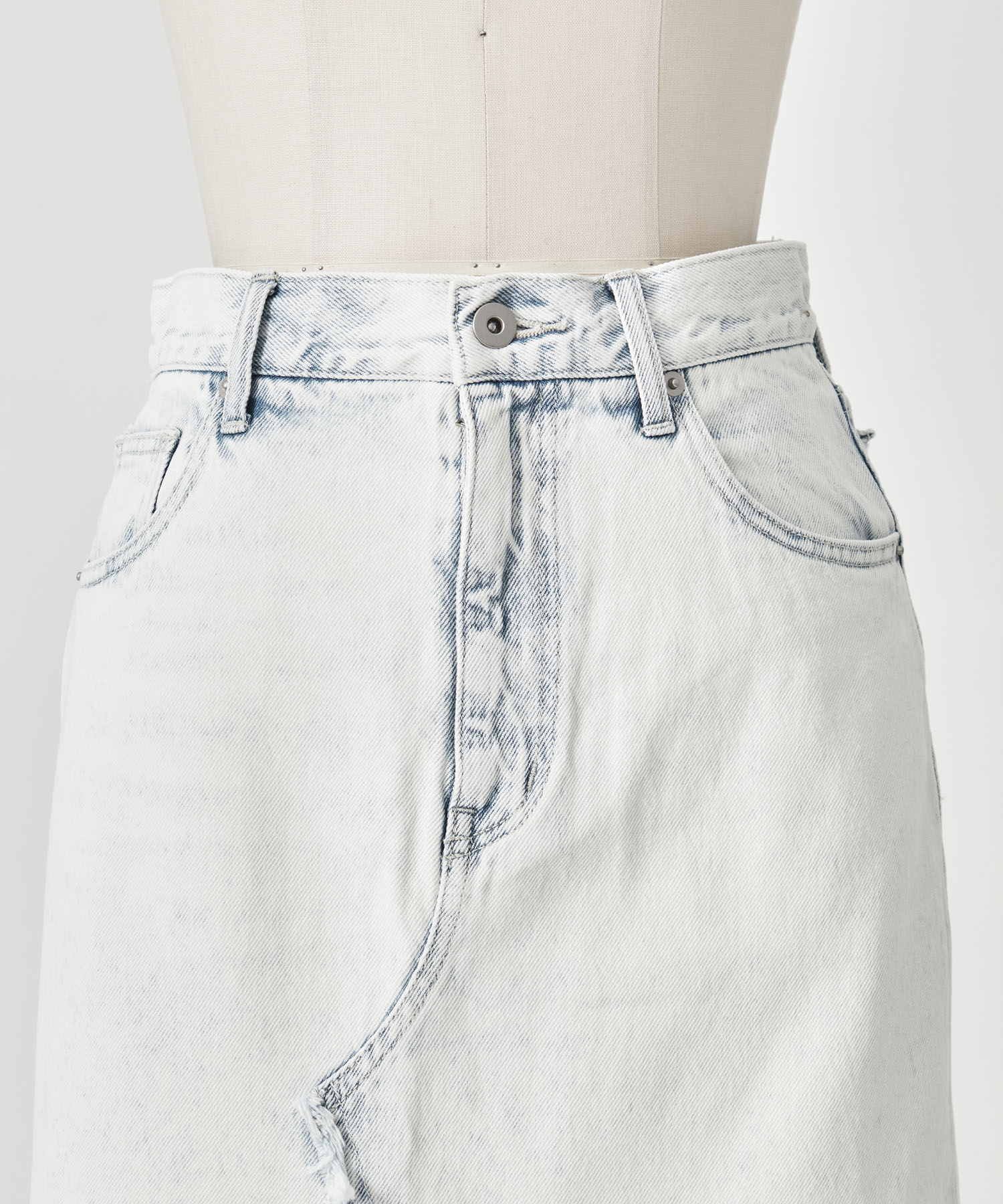 REMAKE LIKE DENIM LACE LAYERED SKIRT AMERI