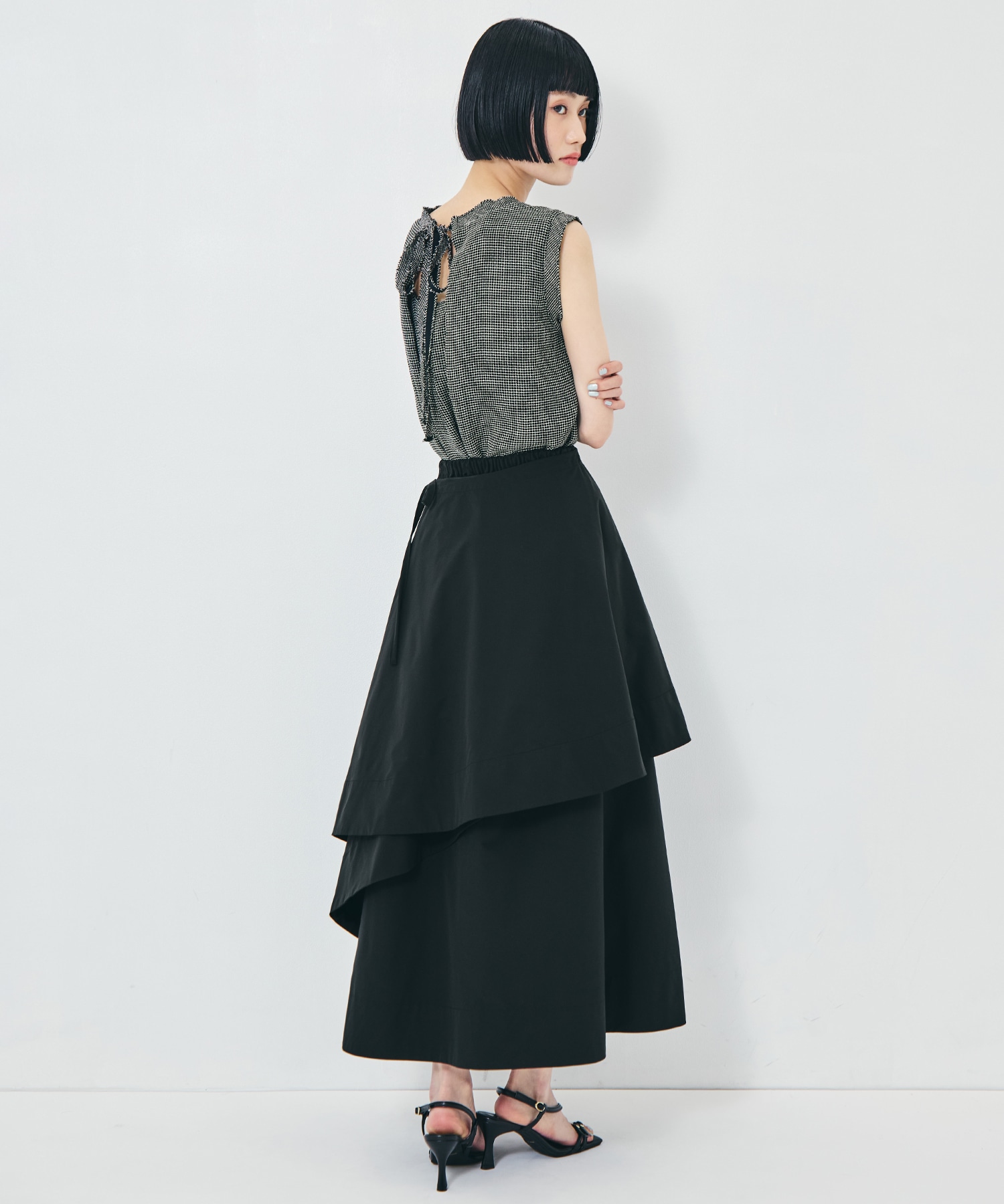Asymmetry Wrap Layer Skirt STUDIOUS