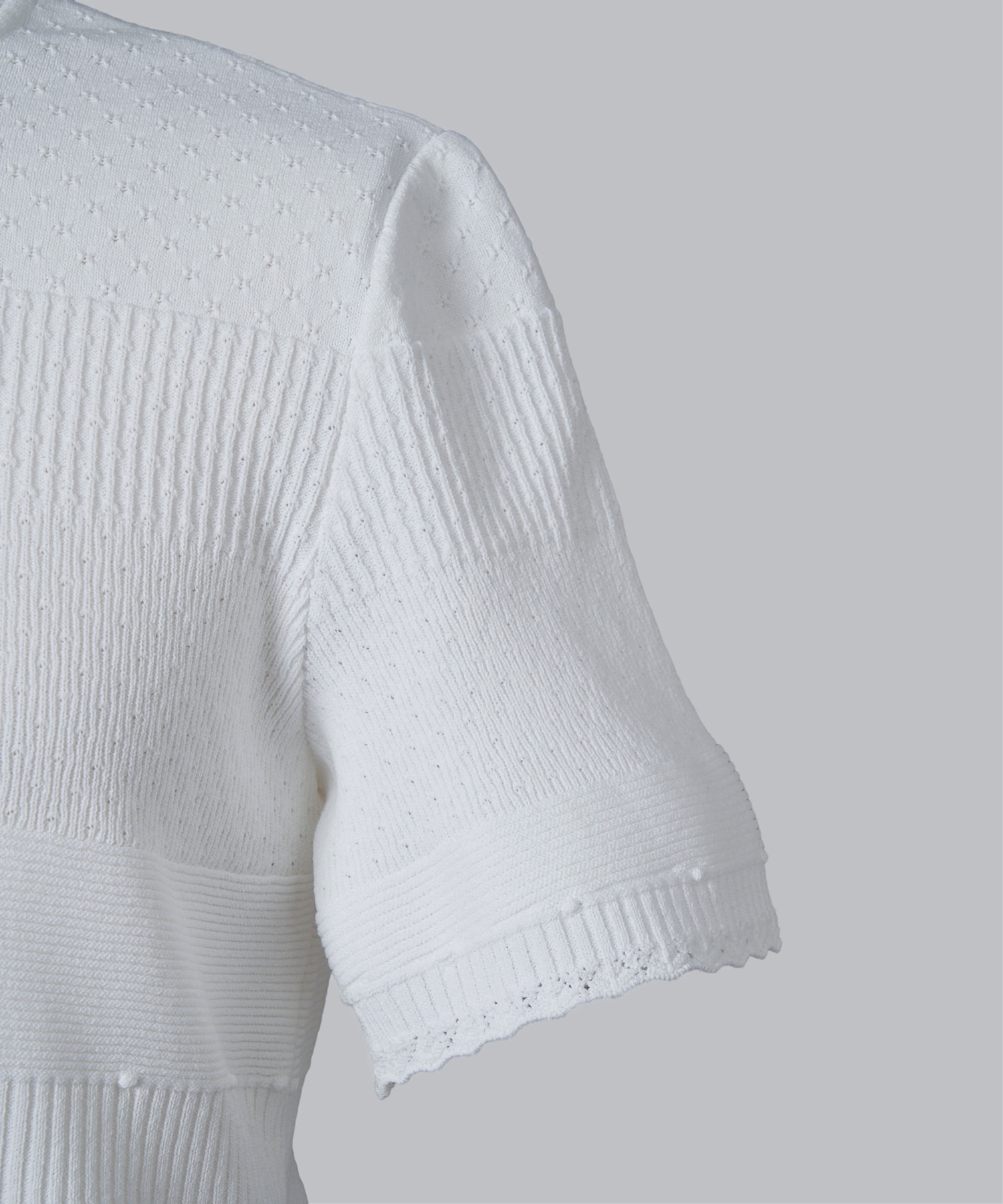 Knit Lace Short Sleeve Top Mame Kurogouchi