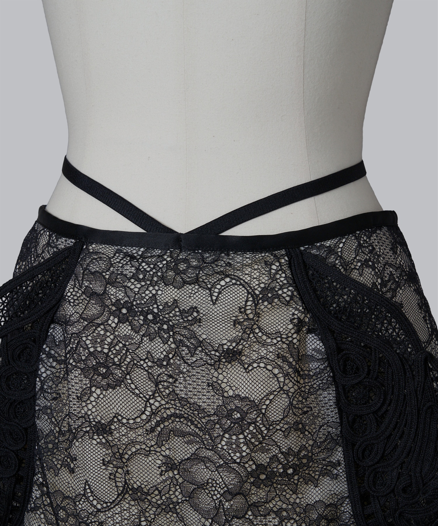 Nylon Skirt with Cording Embroidery Detail Mame Kurogouchi