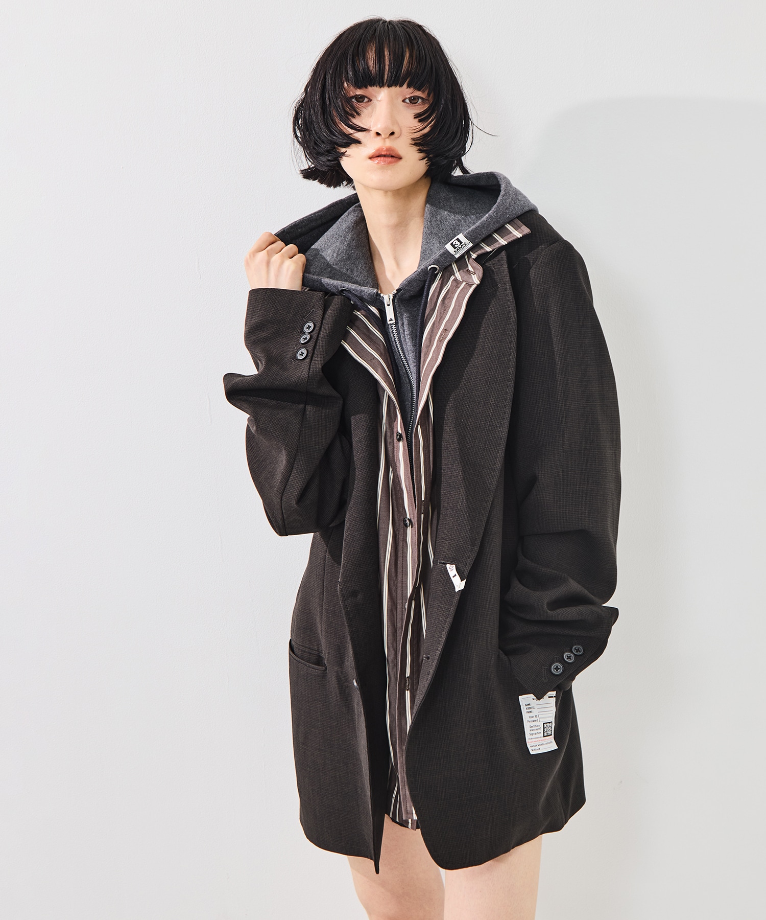 THREE LAYERED HOUNDSTOOTH JACKET Maison MIHARA YASUHIRO