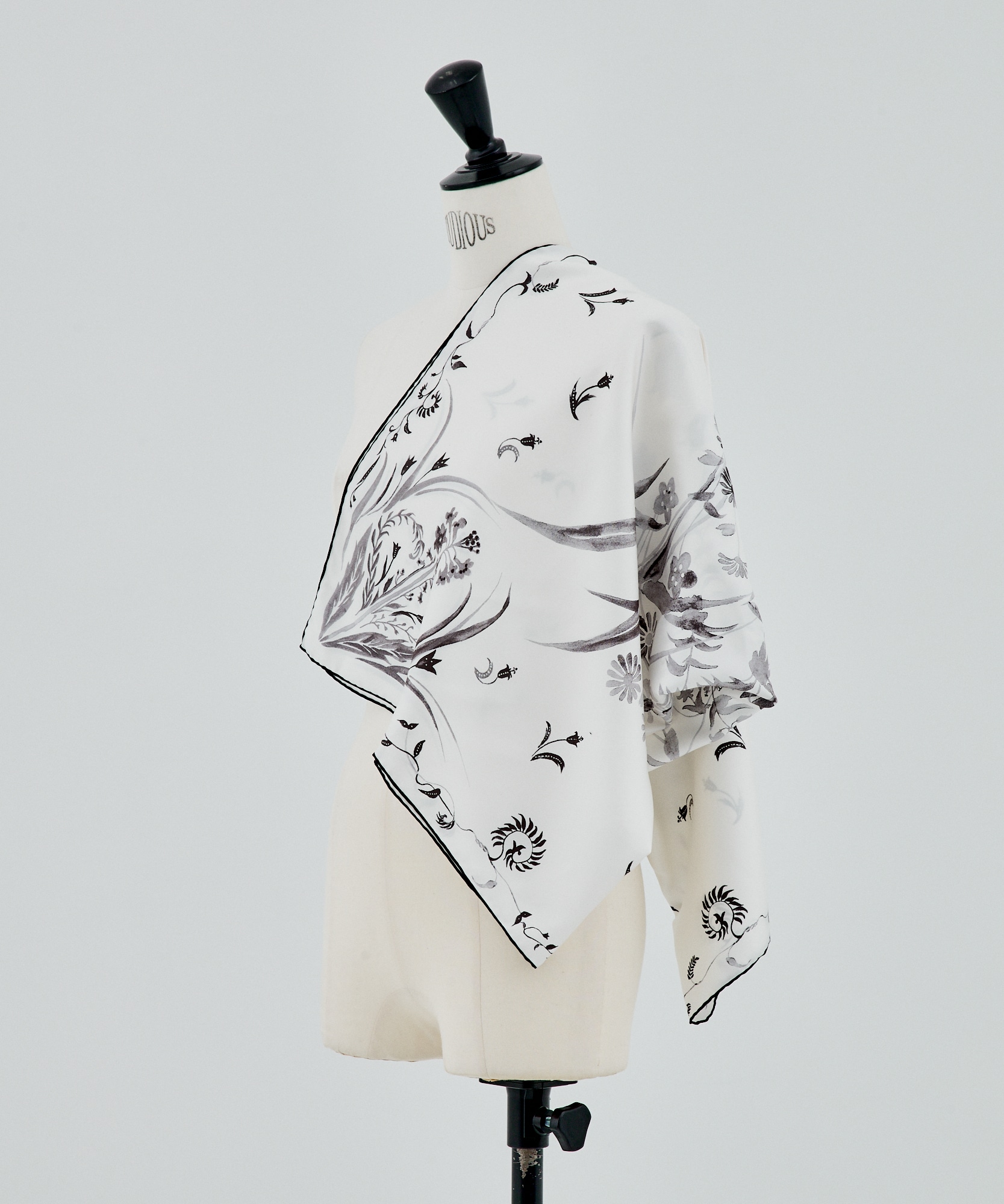 Hand Printed Silk Scarf Mame Kurogouchi