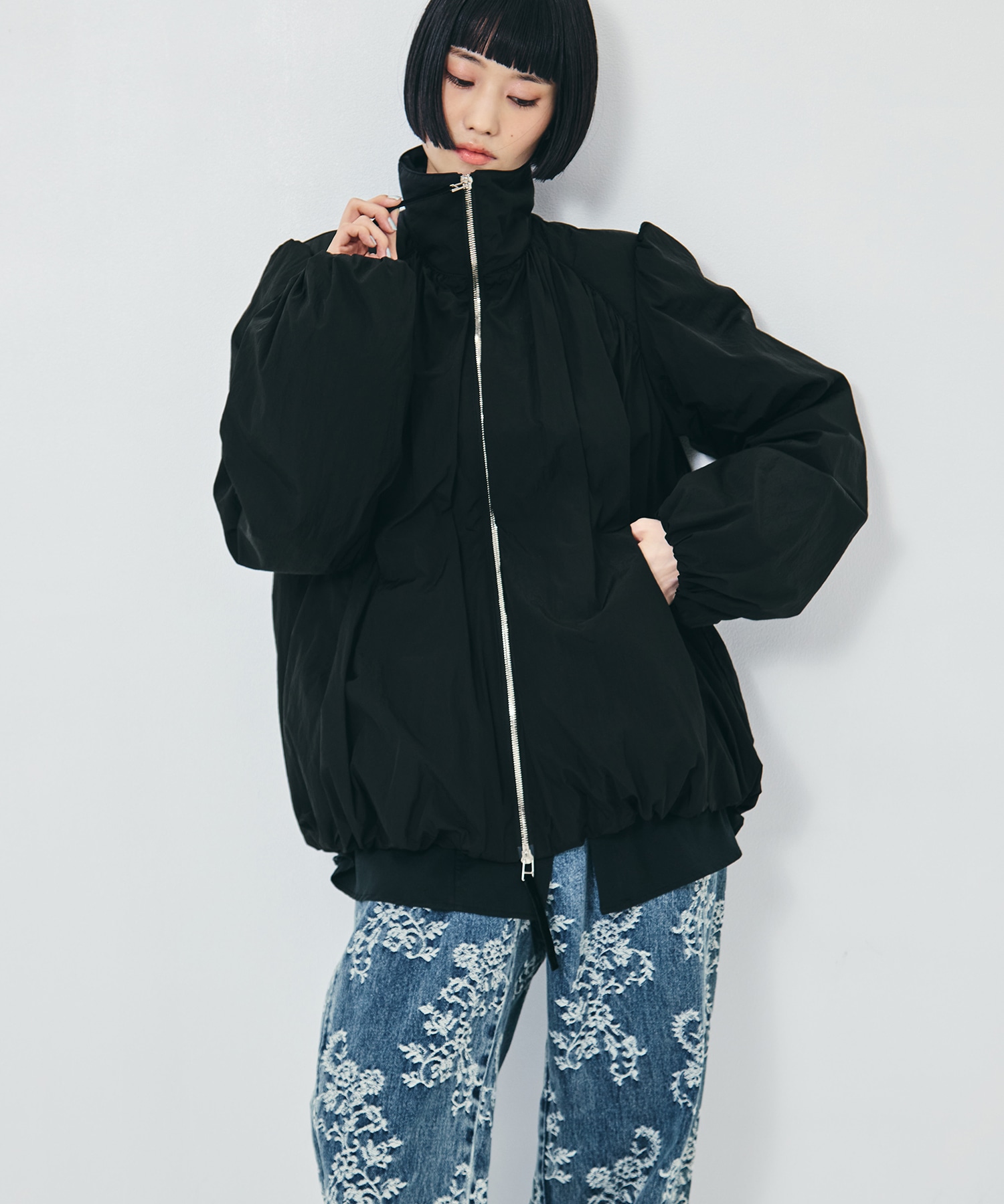GATHERED PADDED BLOUSON FETICO