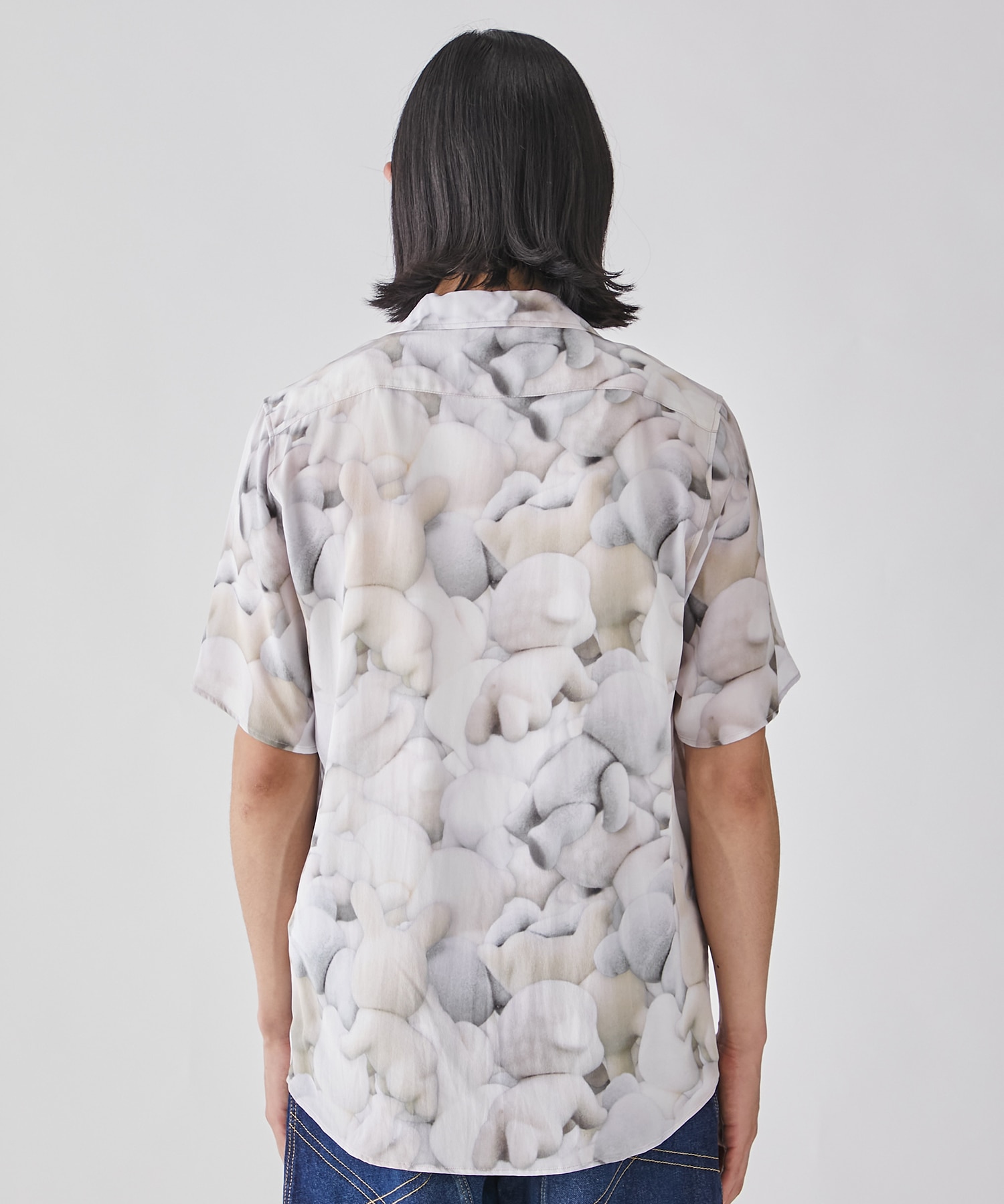 PRINT OPEN COLLAR SHIRT MASU