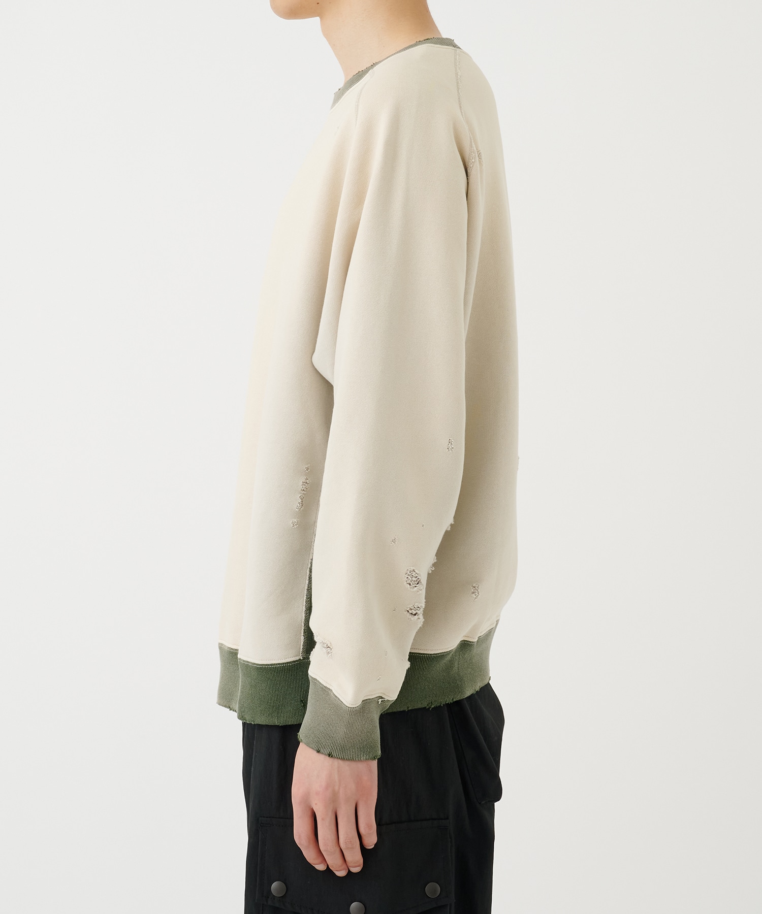 2-Tone Crew Neck Sweat Shirt - Cotton French Terry NEEDLES