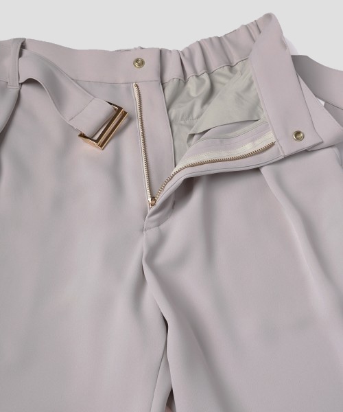 Double Satin 1Tuck Pant with Long Belt CULLNI