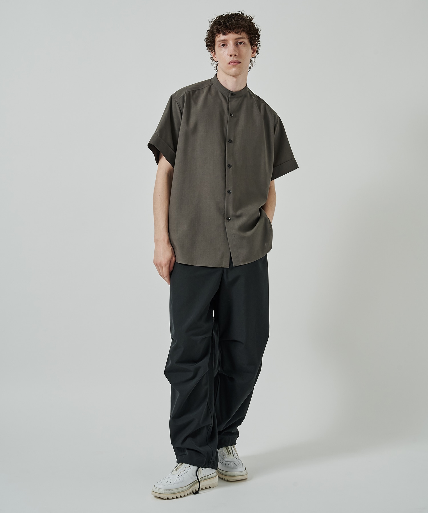 RERACS BAND COLLAR SHIRT SHORT SLEEVE THE RERACS