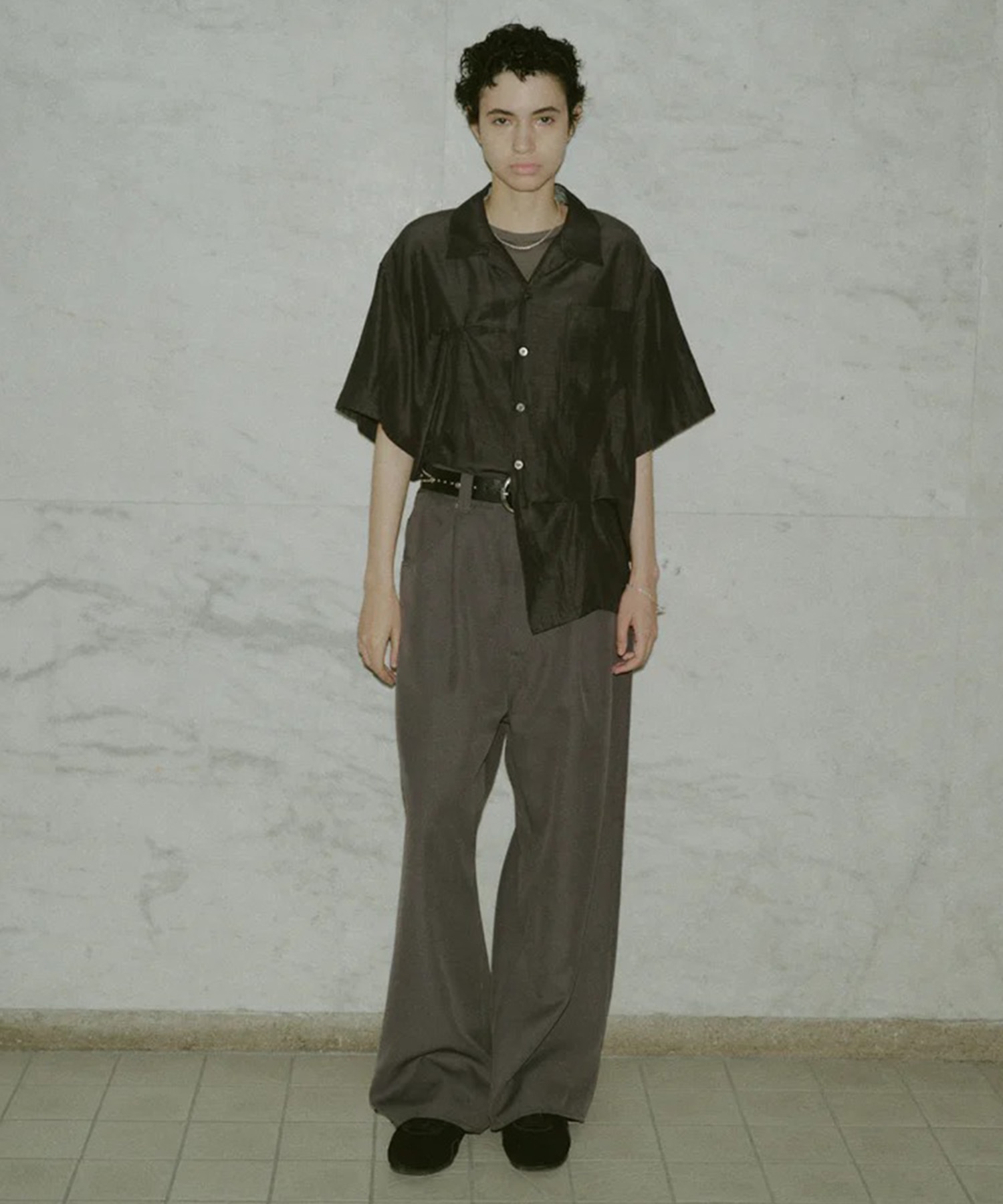 WIDE ONE TUCK STRAIGHT PANTS JieDa