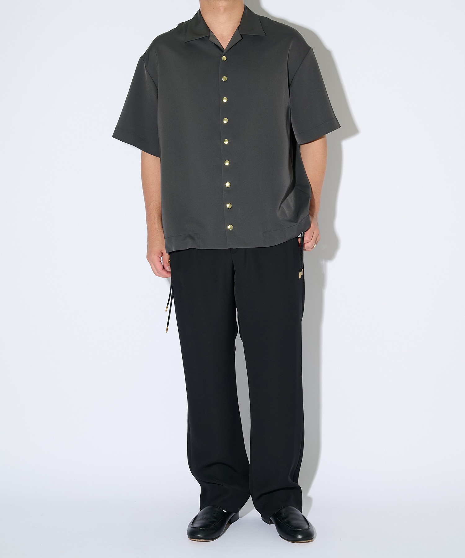 Dry Stretch Twill Drawstring Open Coller Short Sleeve Jaket CULLNI