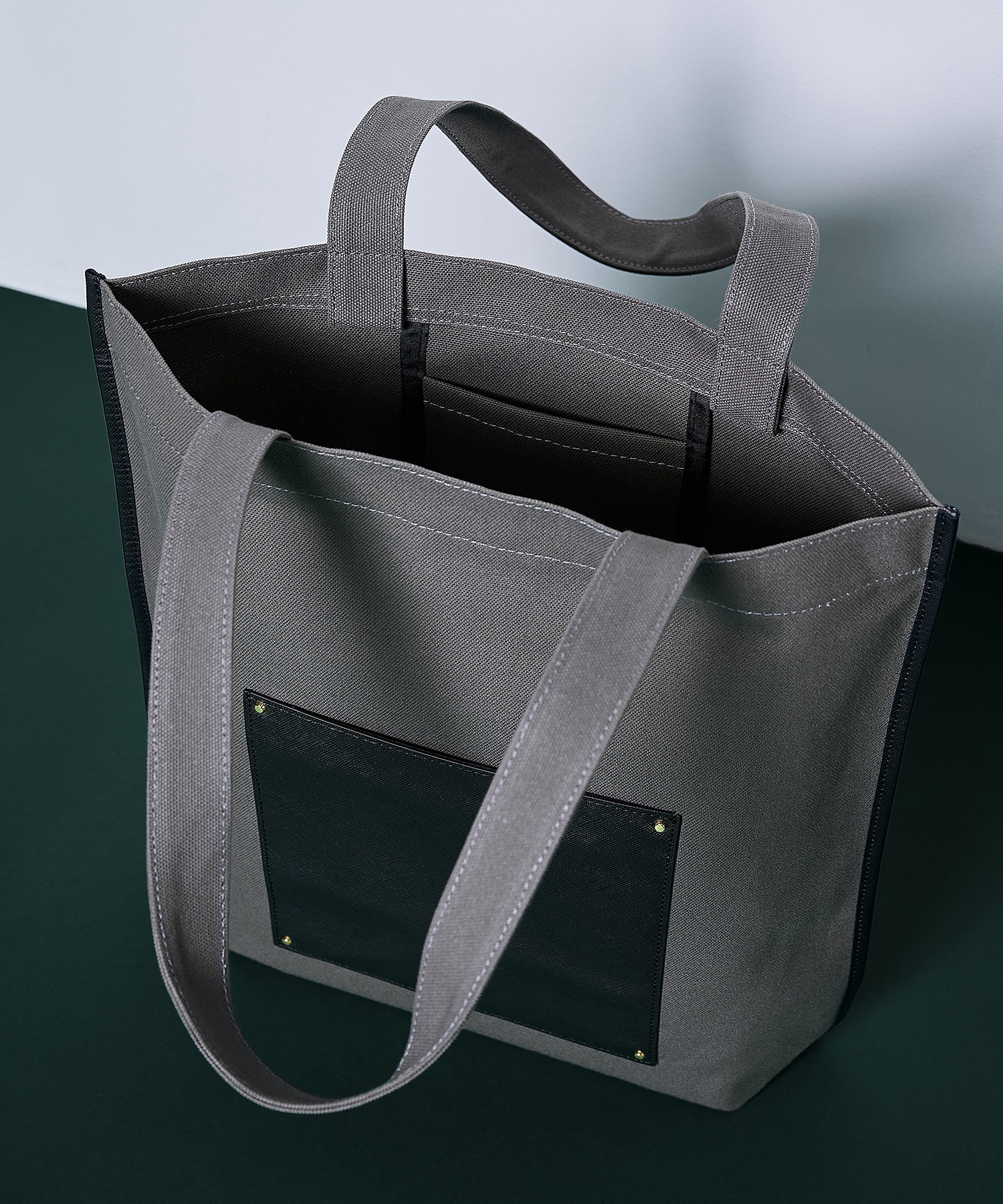 別注Leather Pocket Canvas Eco Tote CULLNI