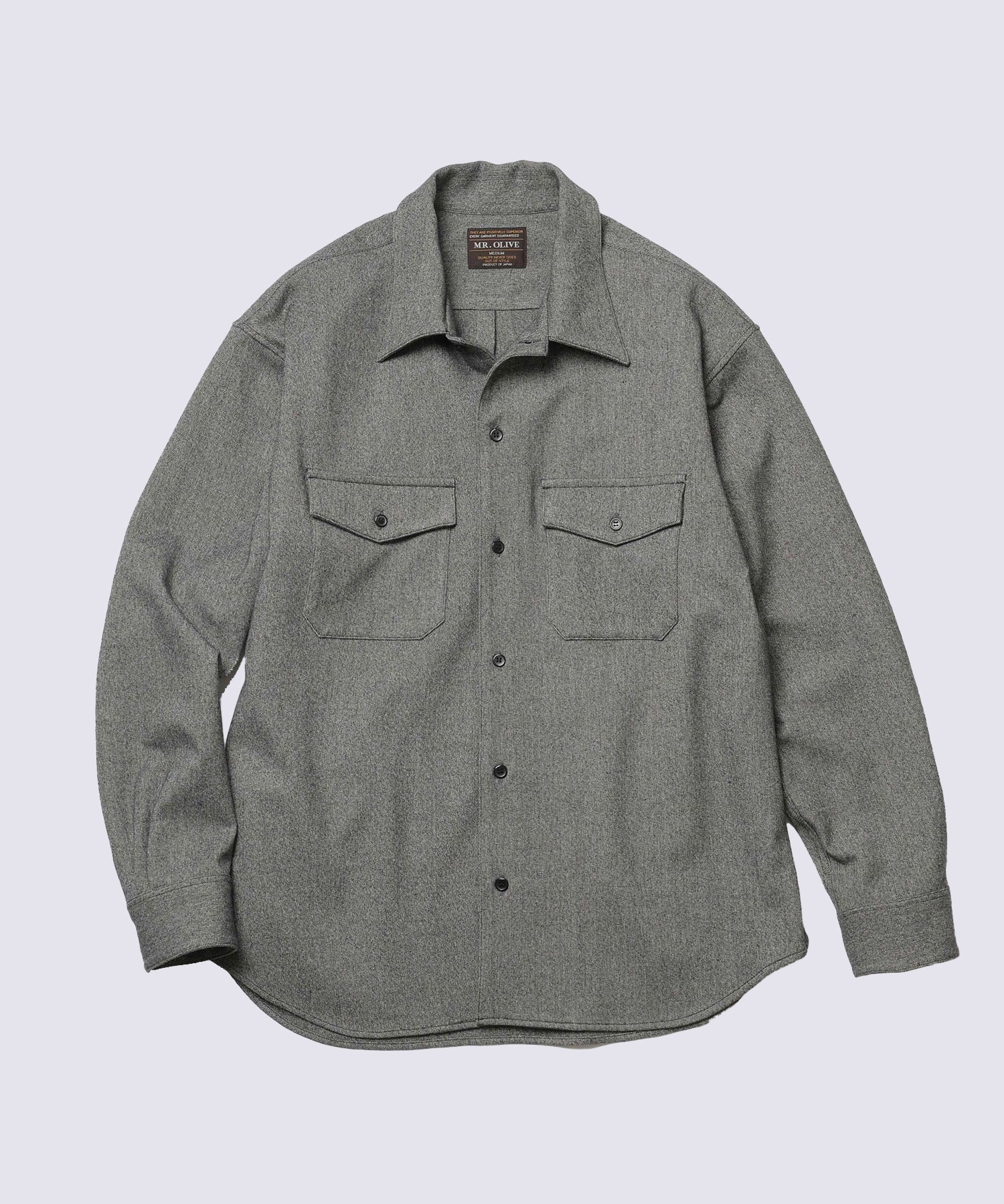PEACHSKIN STRETCH GABARDINE /CPO SHIRT MR.OLIVE