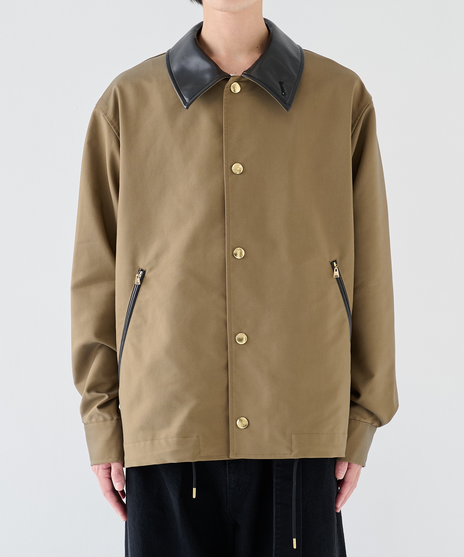 Chambray Gabardine Dot Button Coach Jacket CULLNI