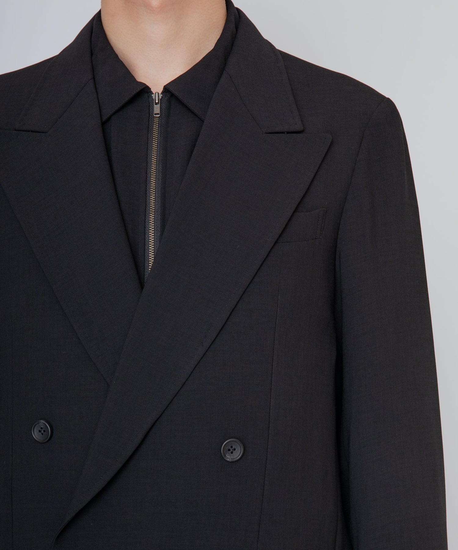 MELANGE TWILL DOUBLE BREASTED JACKET RAINMAKER