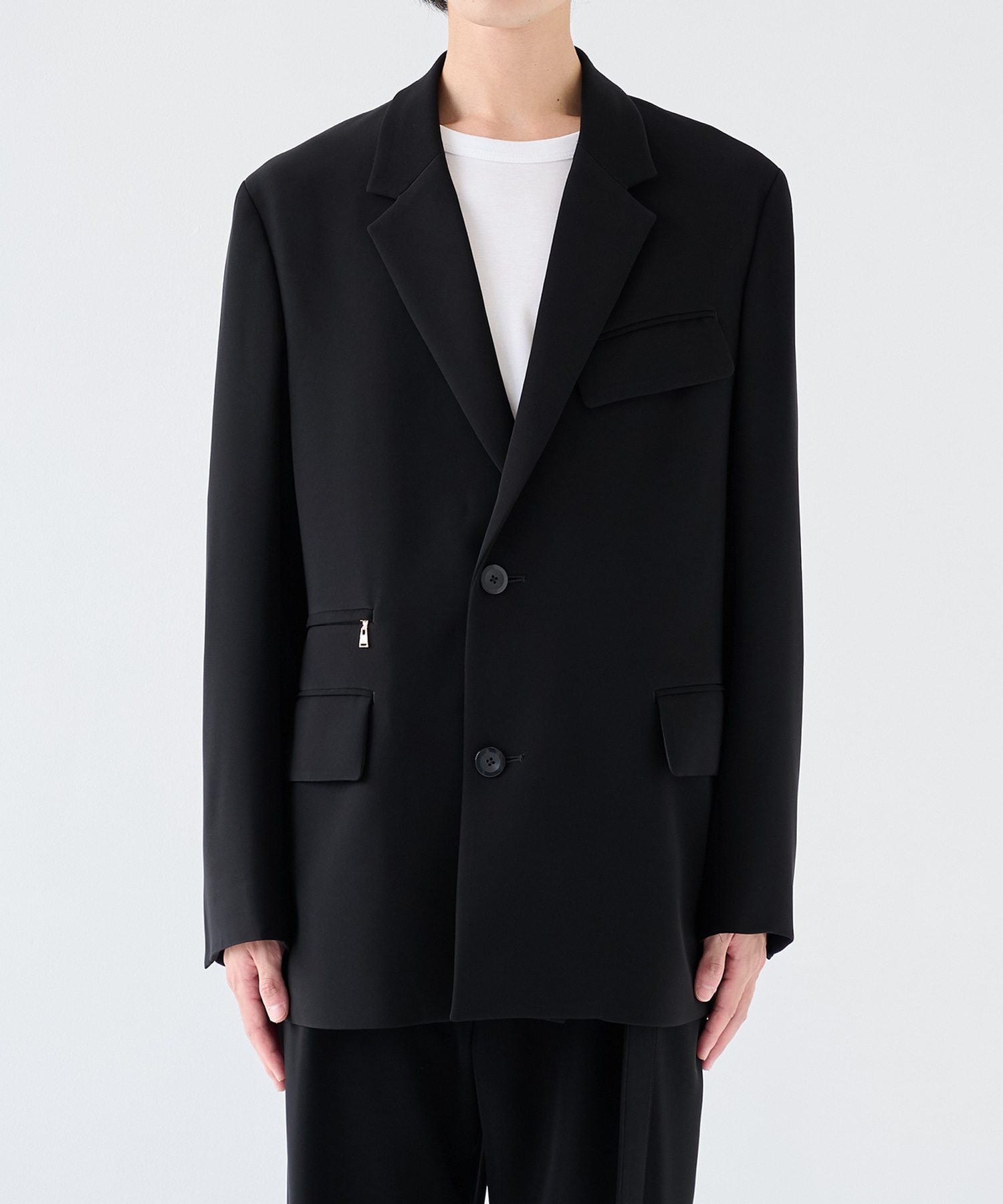Double Cloth Twill Zip Pocket Tailored Jacket CULLNI