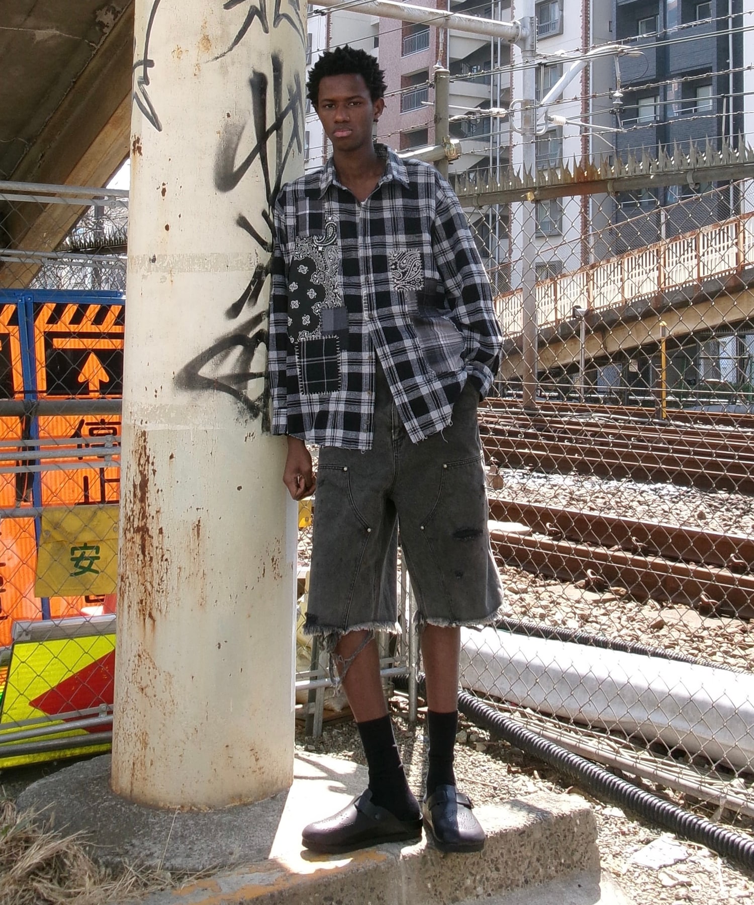Damaged Work Shorts MIYAGIHIDETAKA