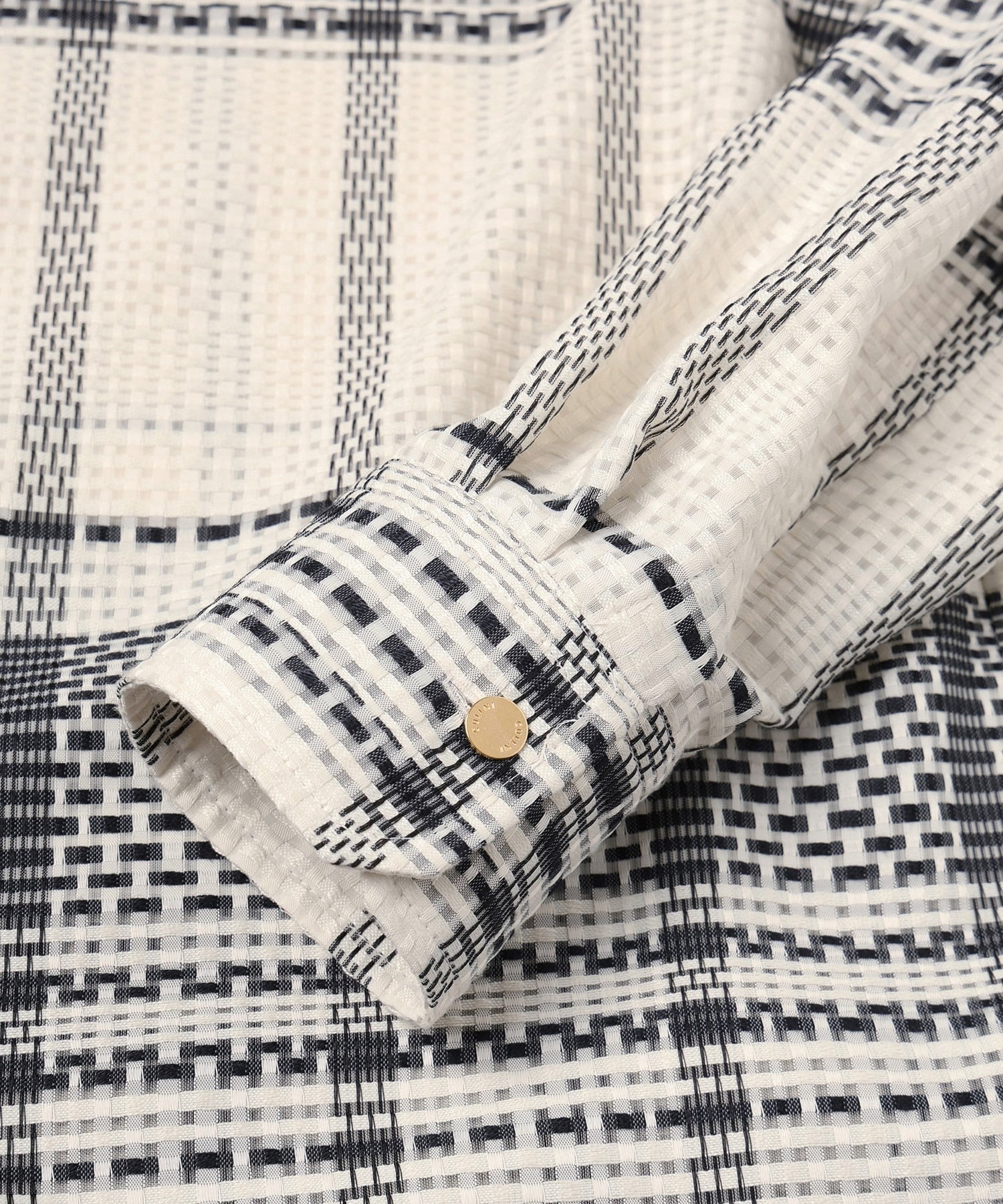Sheer Tile Check Chin Tab Shirt CULLNI