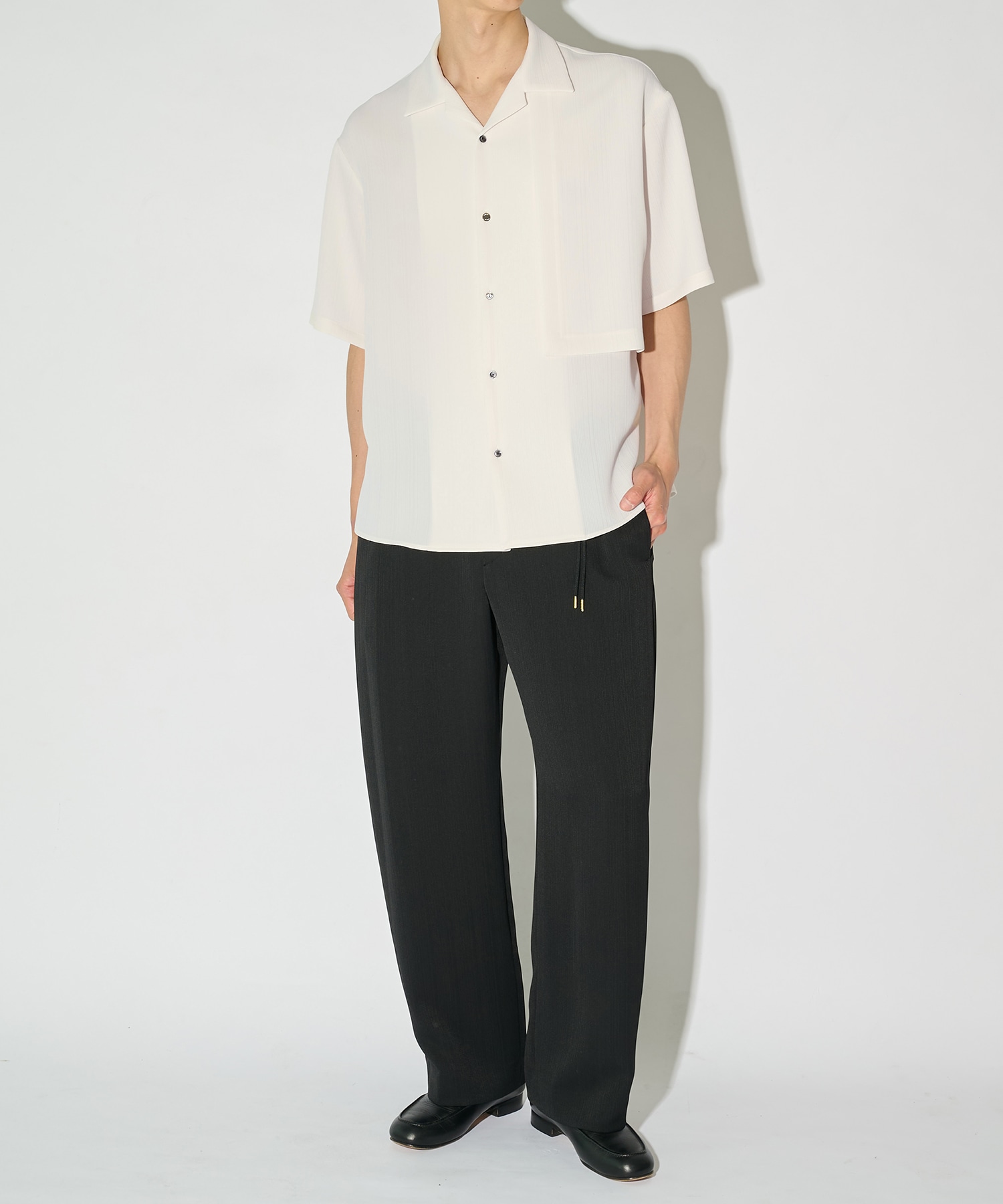 別注 Cord pique Asymmetrical Short Sleeve Shirt CULLNI