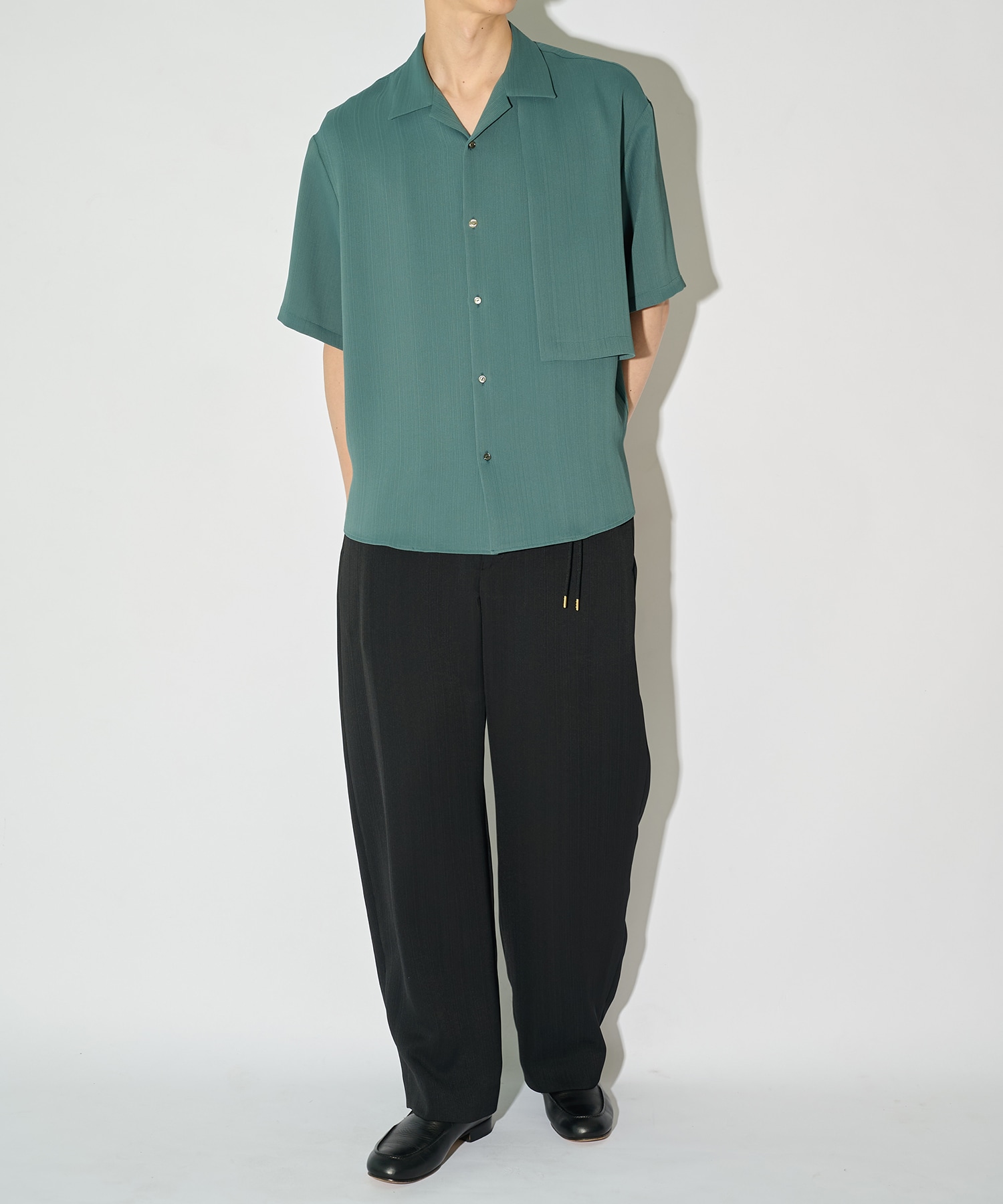 別注 Cord pique Asymmetrical Short Sleeve Shirt CULLNI