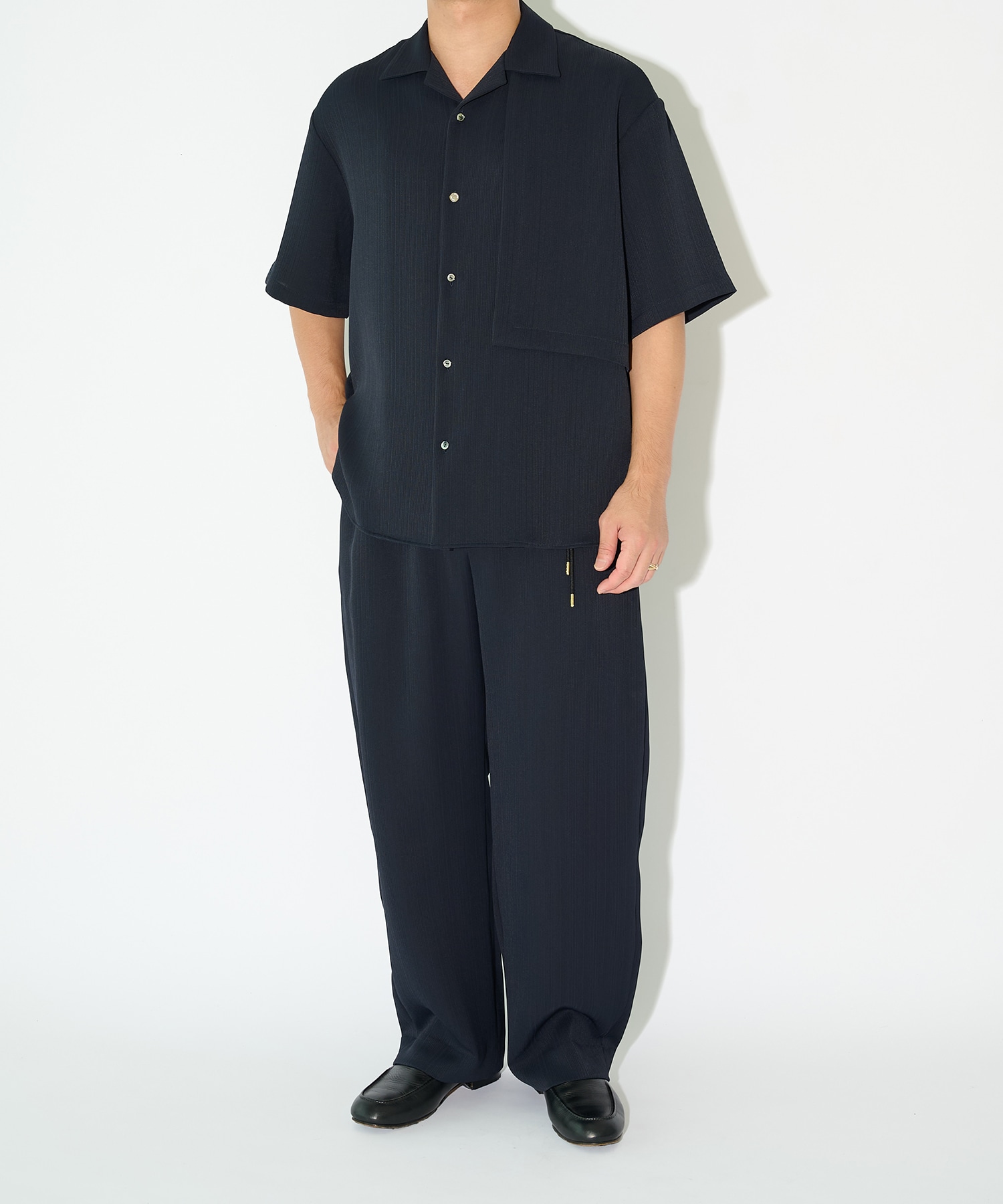 別注 Cord pique Asymmetrical Short Sleeve Shirt CULLNI