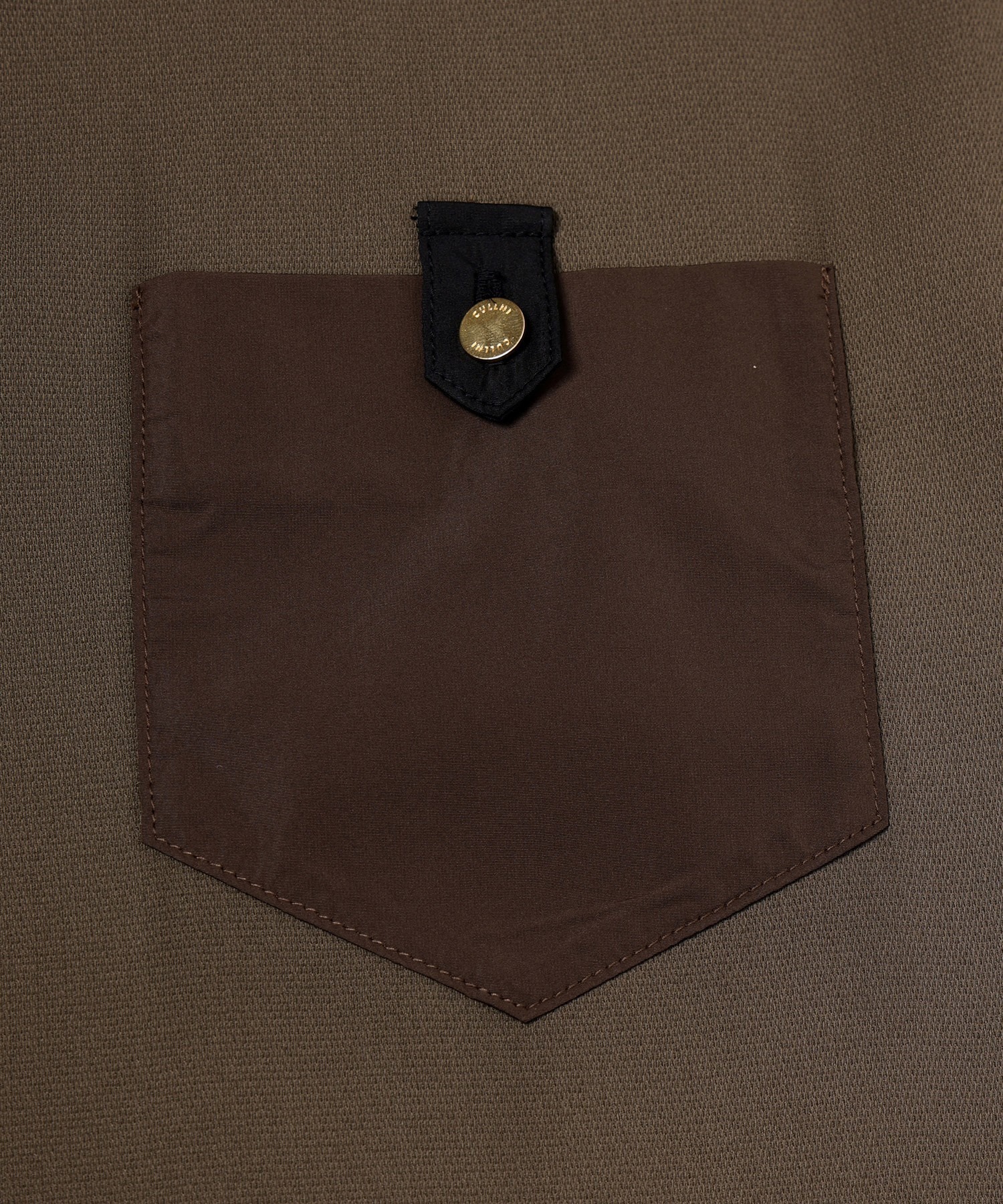 Dry Stretch Cloth Contrast Panel Short Sleeve Pullover CULLNI