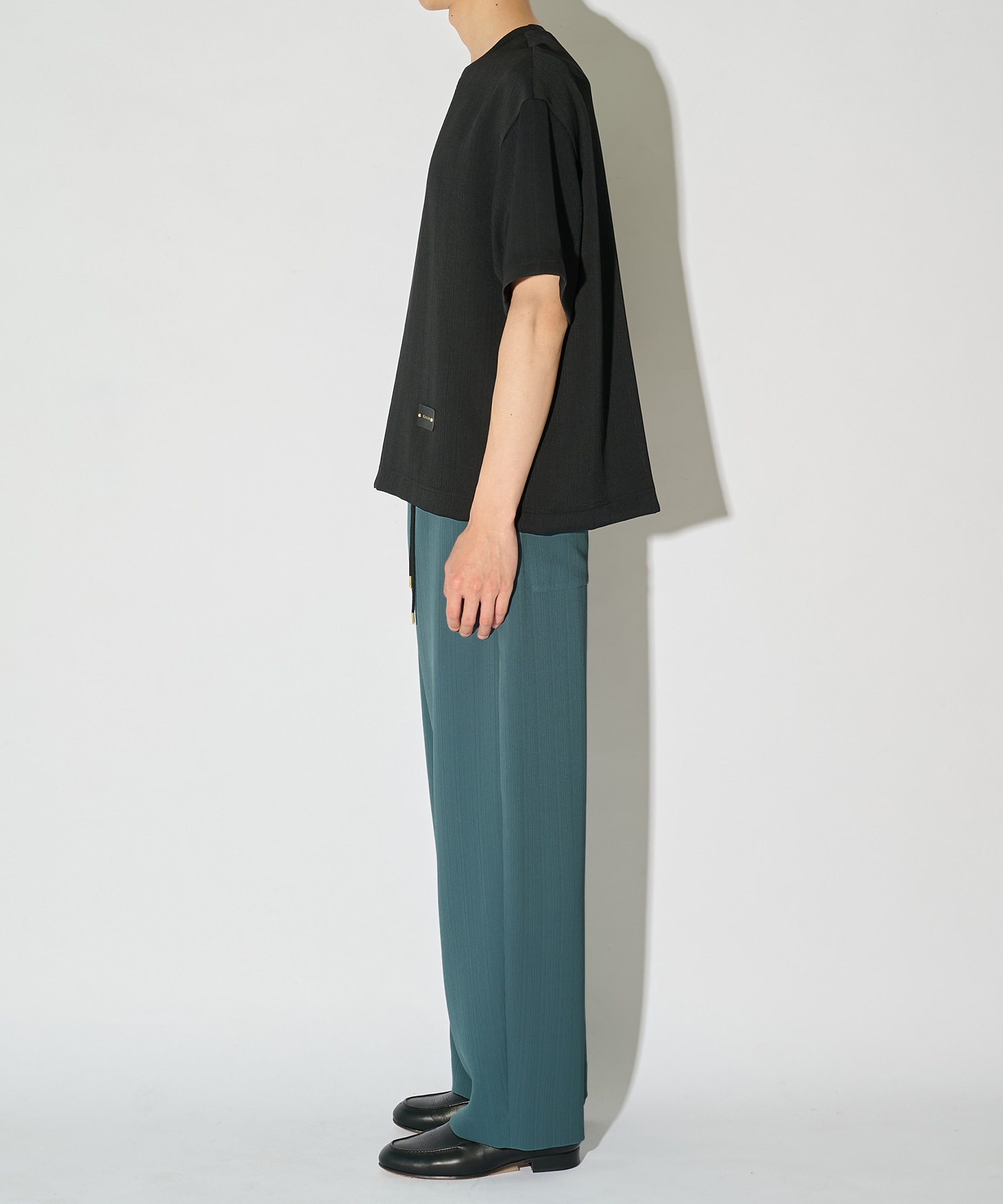 別注 Cord pique Leather Patch Short Sleeve Pullover CULLNI