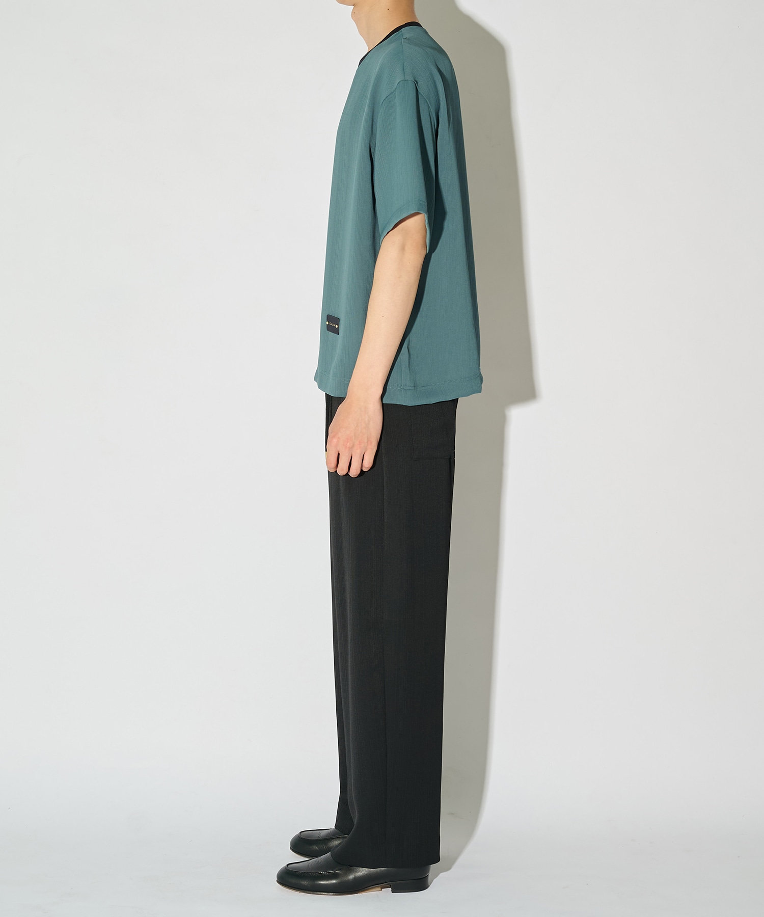 別注 Cord pique Leather Patch Short Sleeve Pullover CULLNI