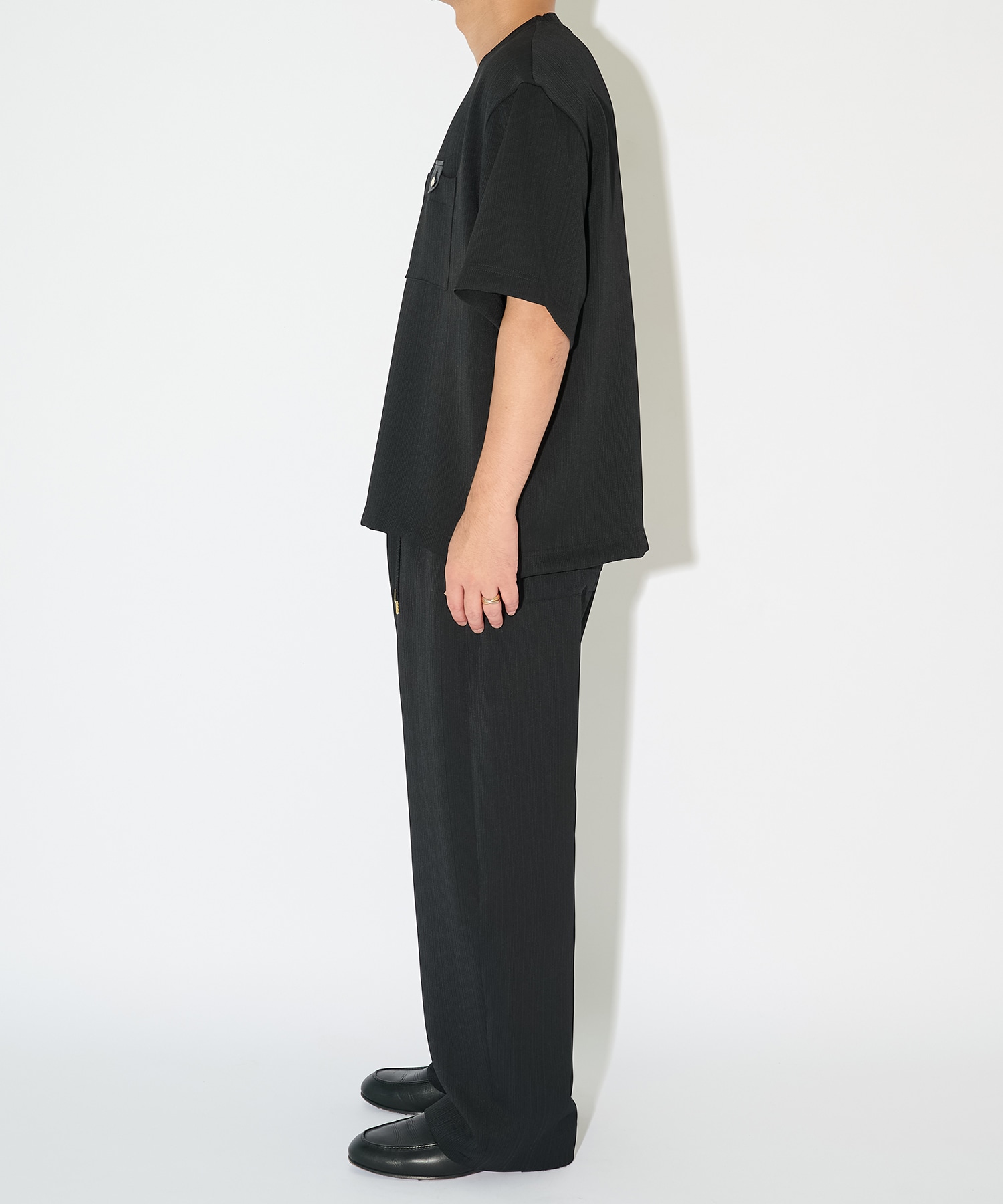 別注 Cord pique Leather Patch Short Sleeve Pullover CULLNI