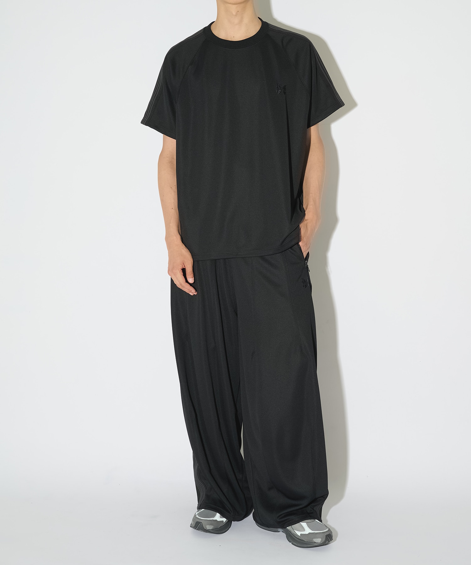 別注 S/S Track Crew Neck Shirt - Mesh NEEDLES