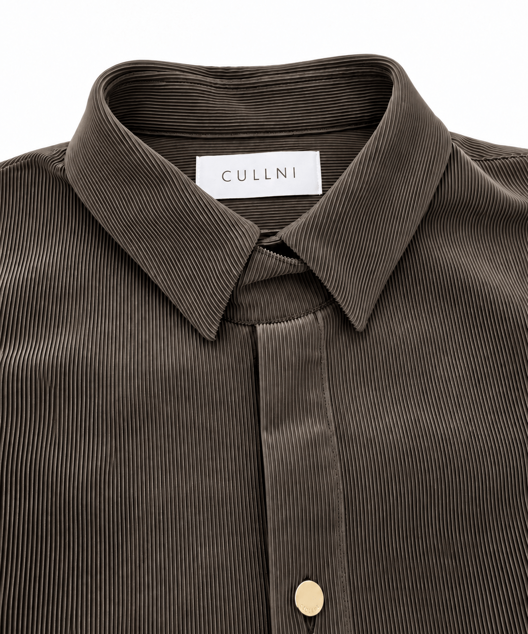 別注 Cord Pique Chin Tab Long Sleeve Shirt CULLNI
