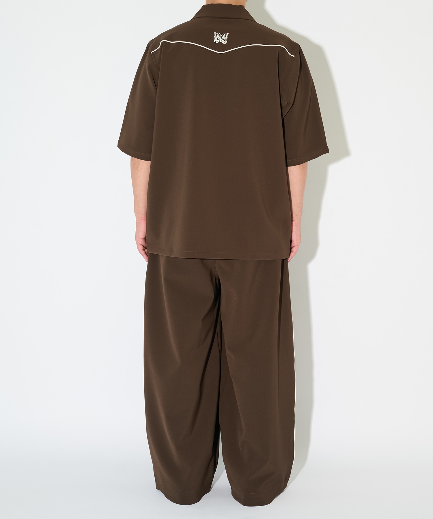 別注 Piping Cowboy One-Up S/S Shirt-Poly Double Cloth NEEDLES