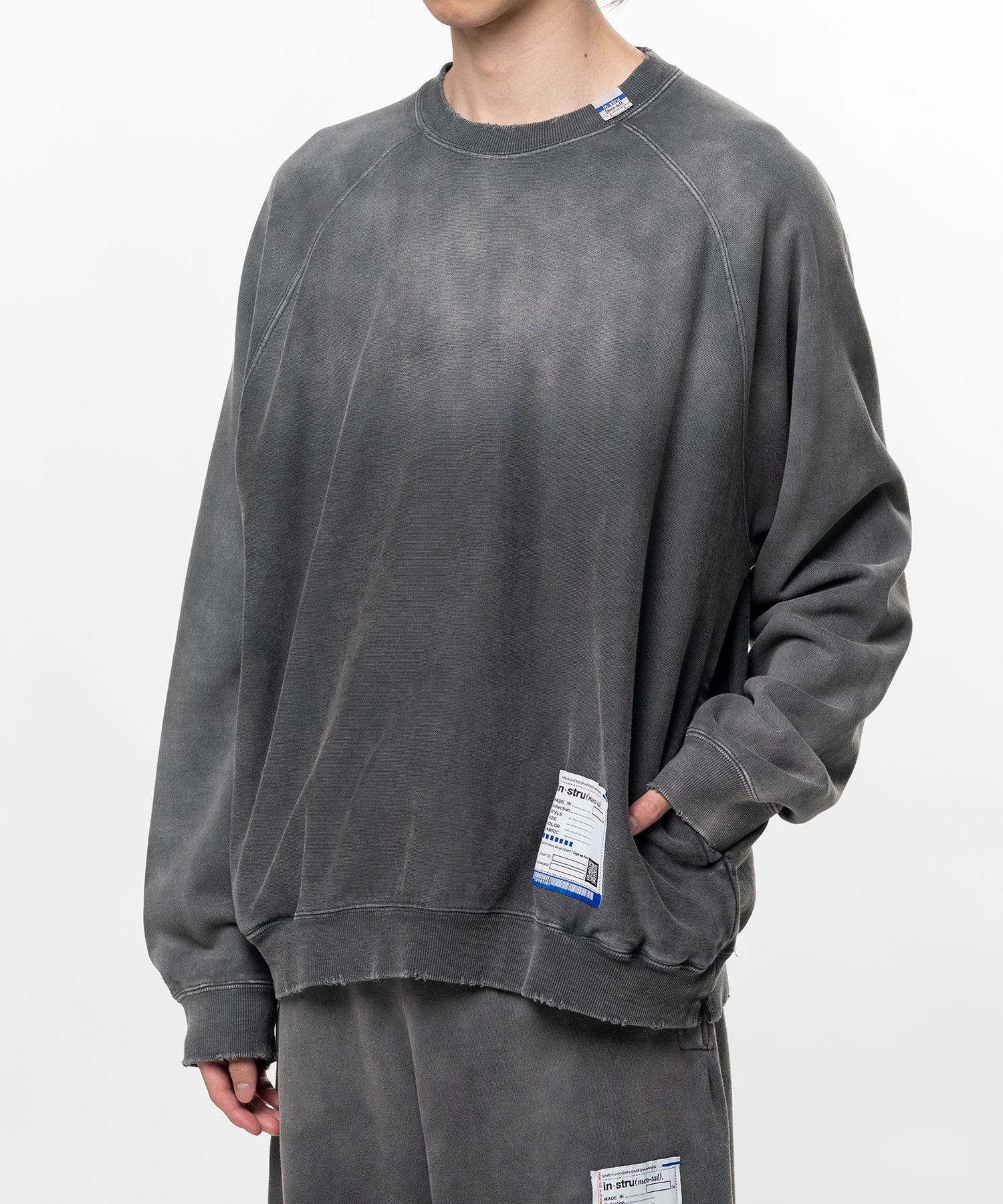 FRENCH TERRY DISTRESSED PULLOVER in・stru(men-tal)