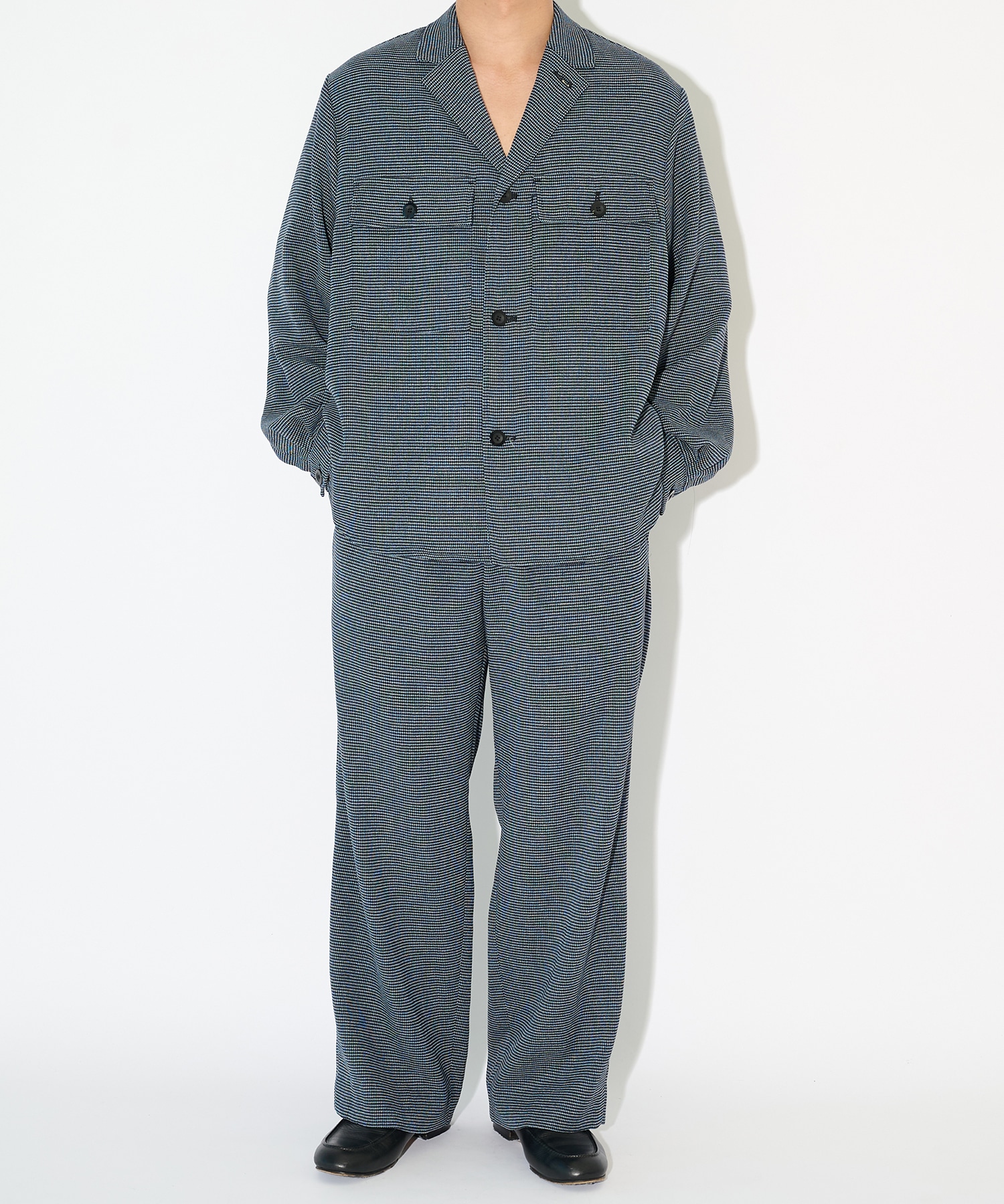 Mix Yarn Mesh Drawstring Wide Pants CULLNI