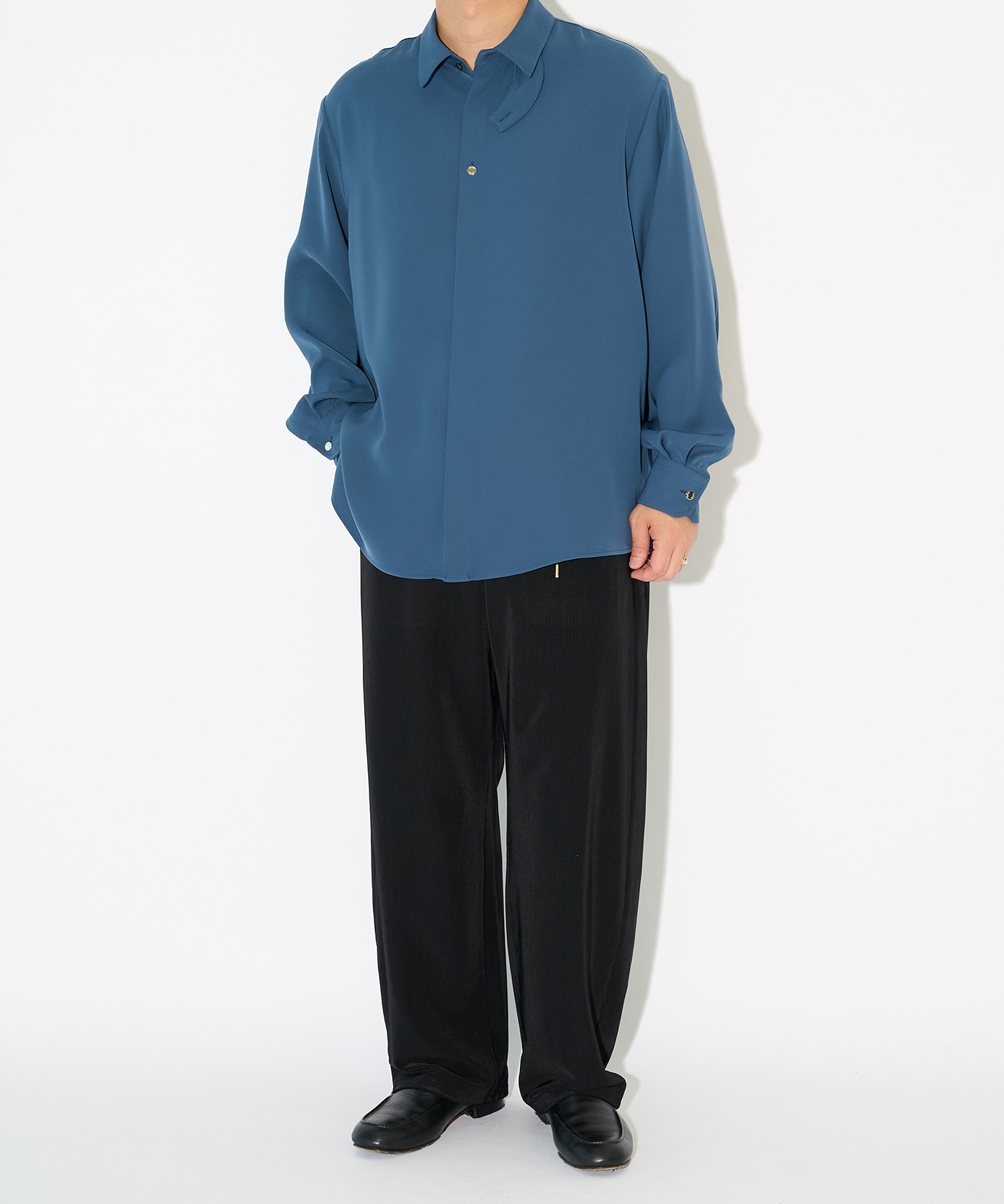 Stretch Fiber Cord Pique Drawstring Wide Pants CULLNI