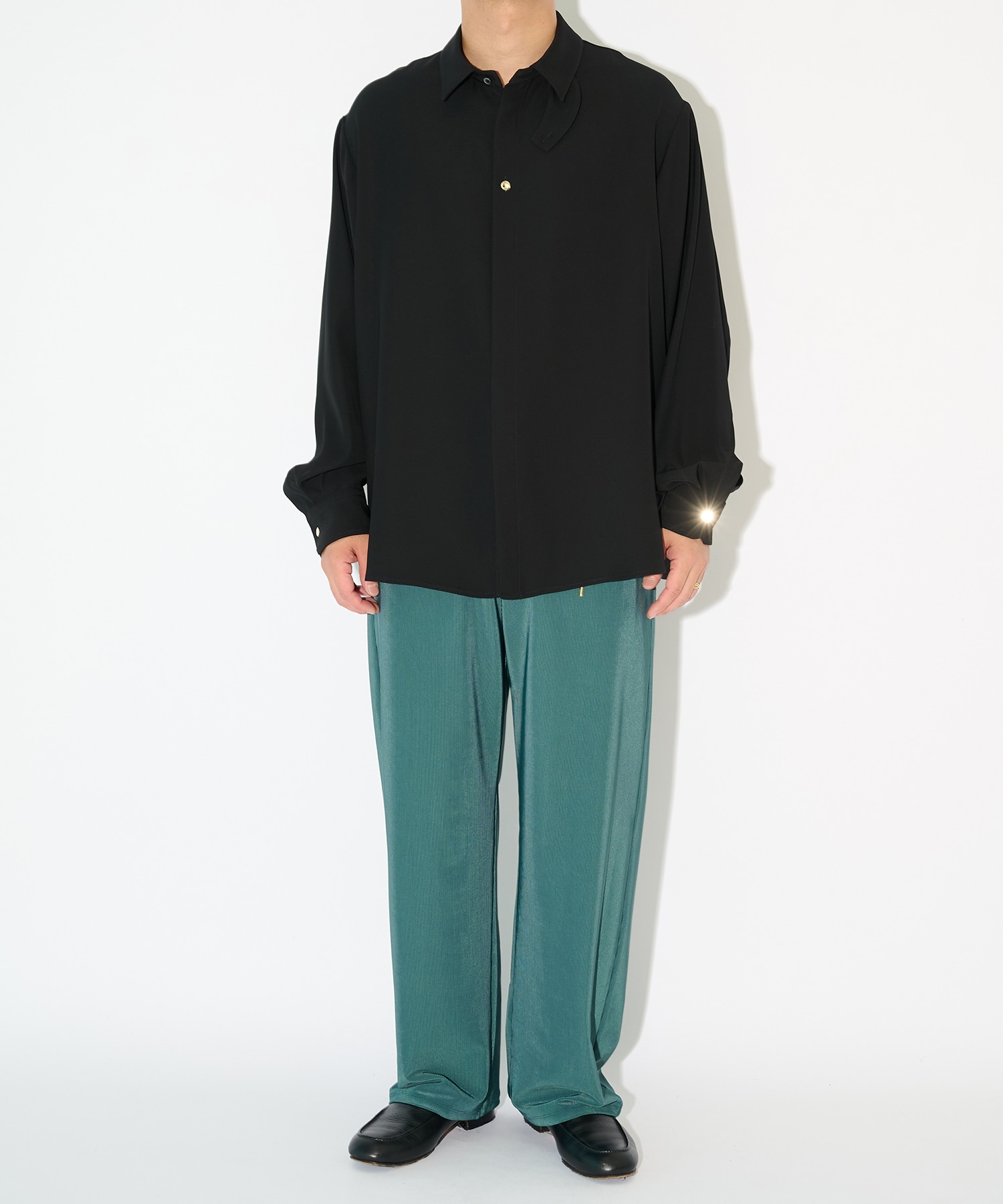 Stretch Fiber Cord Pique Drawstring Wide Pants CULLNI