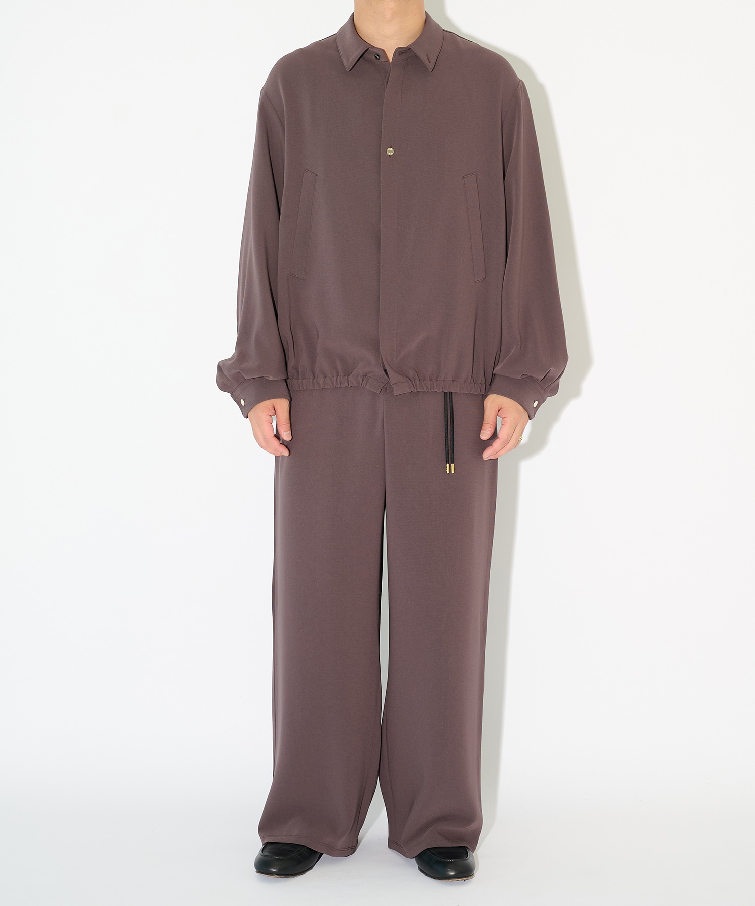 Triacetate Airy Cloth Drawstring Wide Pants CULLNI