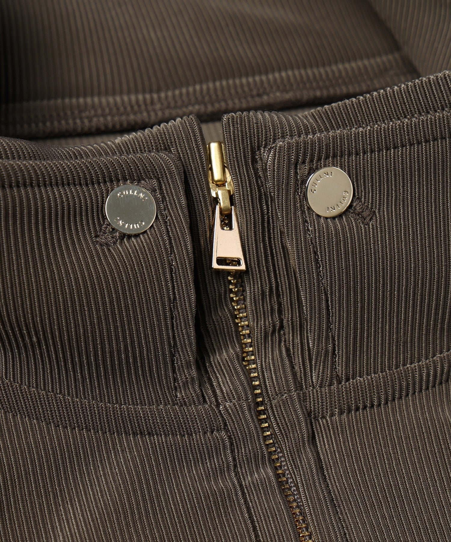 Stretch Fiber Cord Pique Layered Collar Zip Up Blouson CULLNI