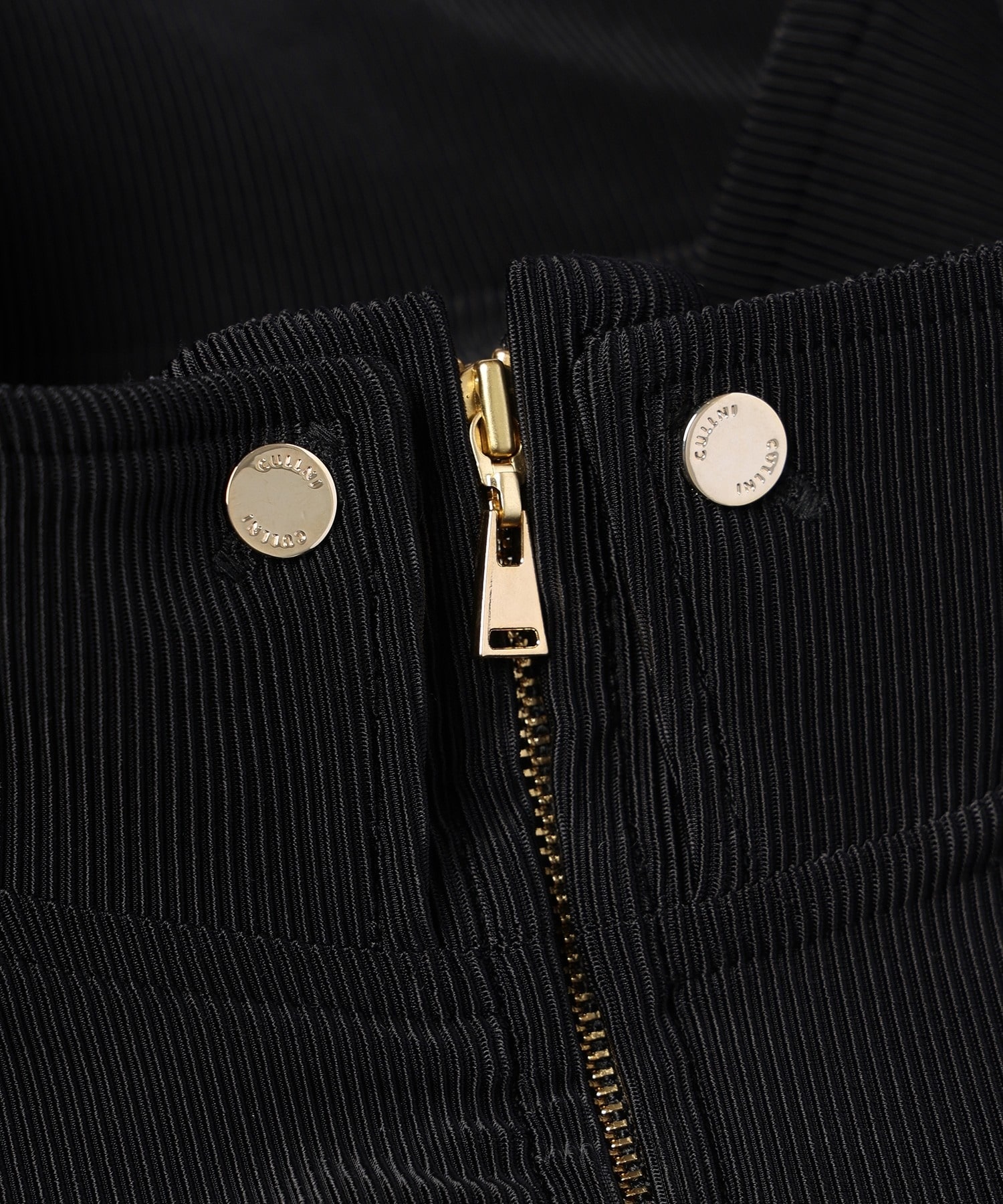 Stretch Fiber Cord Pique Layered Collar Zip Up Blouson CULLNI